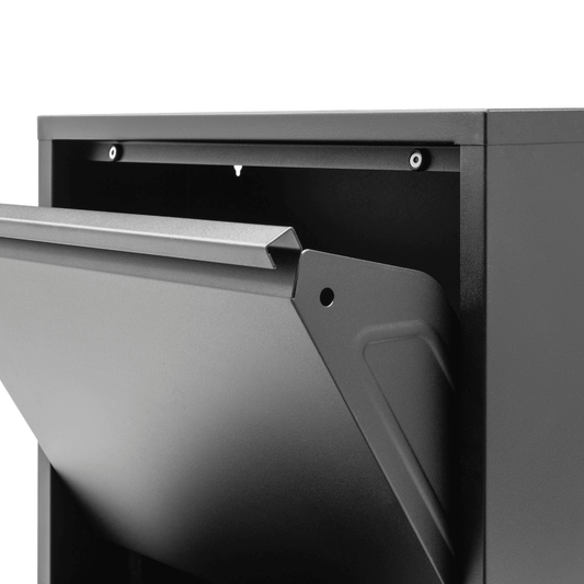 Stabiler 3‑Klappen Metall Schuhschrank Schwarz | Vormontiert & Magnet‑Klappen