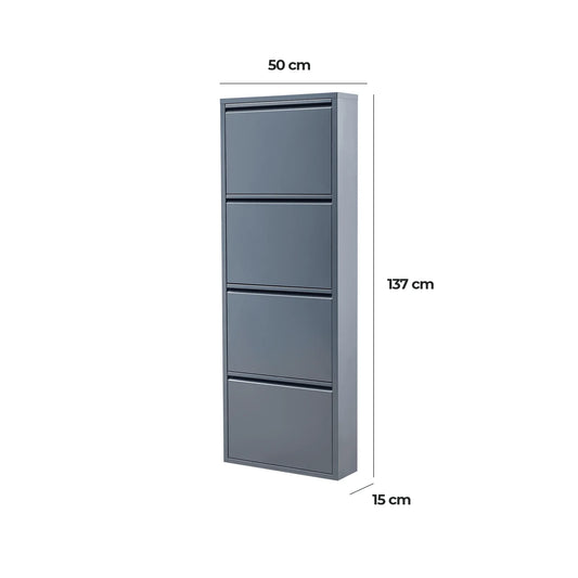 Gowoll Schuhschrank (4 Klappen Anthrazit)