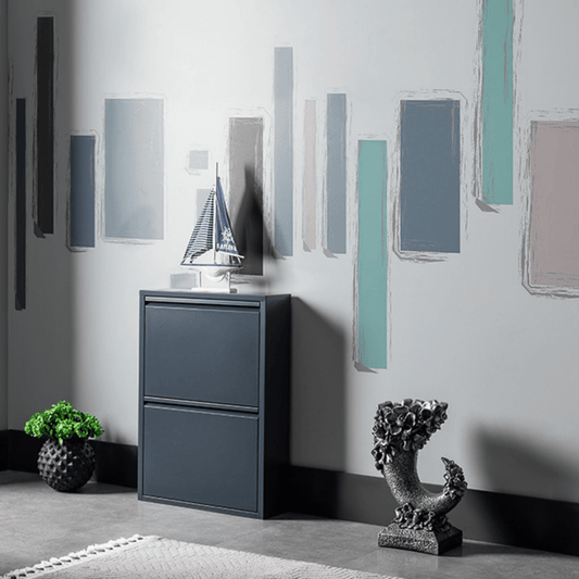 Gowoll Schuhschrank (2 Klappen Anthrazit)