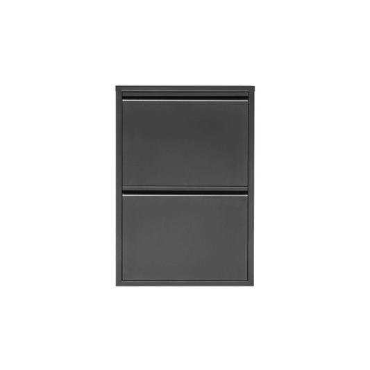 Gowoll Schuhschrank 2 Klappen Metall Schwarz