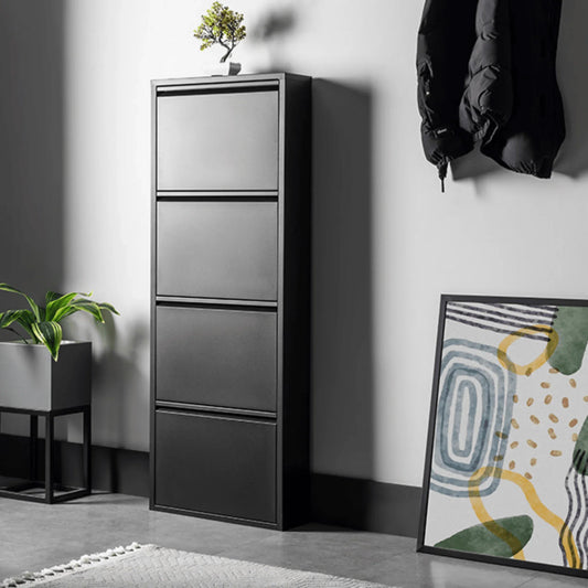 Gowoll Schuhschrank (4 Klappen Schwarz)