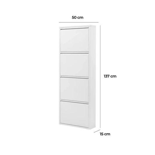 Gowoll Schuhschrank (4 Klappen Weiß)