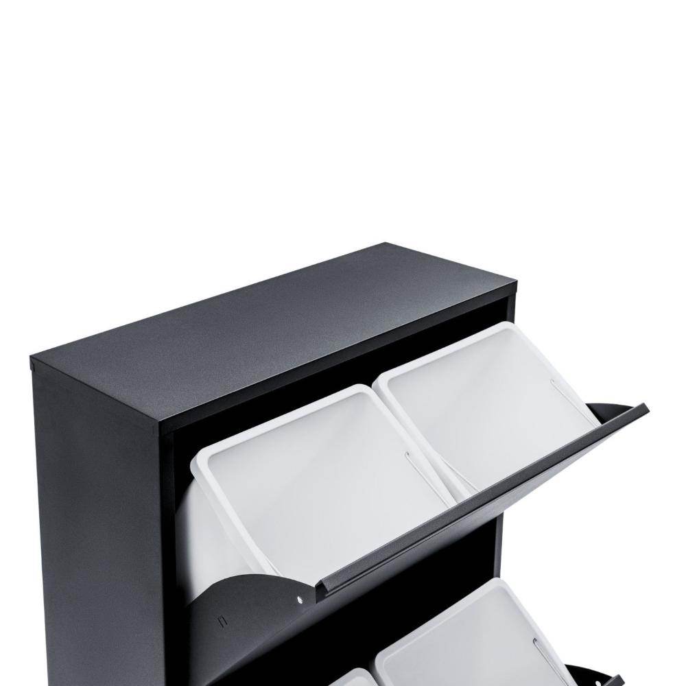 Gowoll Mülltrennsystem Mülltrennsystem 2-3-4 Fach Mülleimer Küche aus Metall Fleckenfest Wandmontage