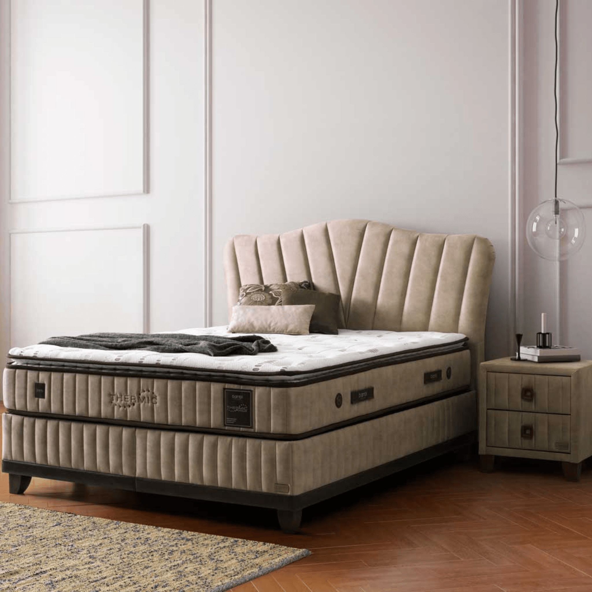 Bambi Thermic Prime Boxspringbett mit Matratze & Bettkästen | Stauraumbett H4/H5, Orthopädisch & Atmungsaktiv