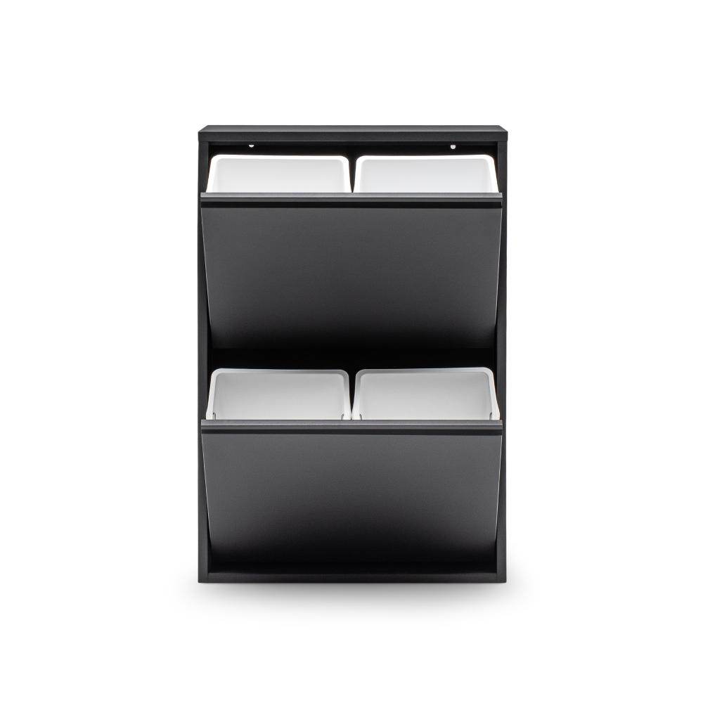 Gowoll Mülltrennsystem Mülltrennsystem 2-3-4 Fach Mülleimer Küche aus Metall Fleckenfest Wandmontage