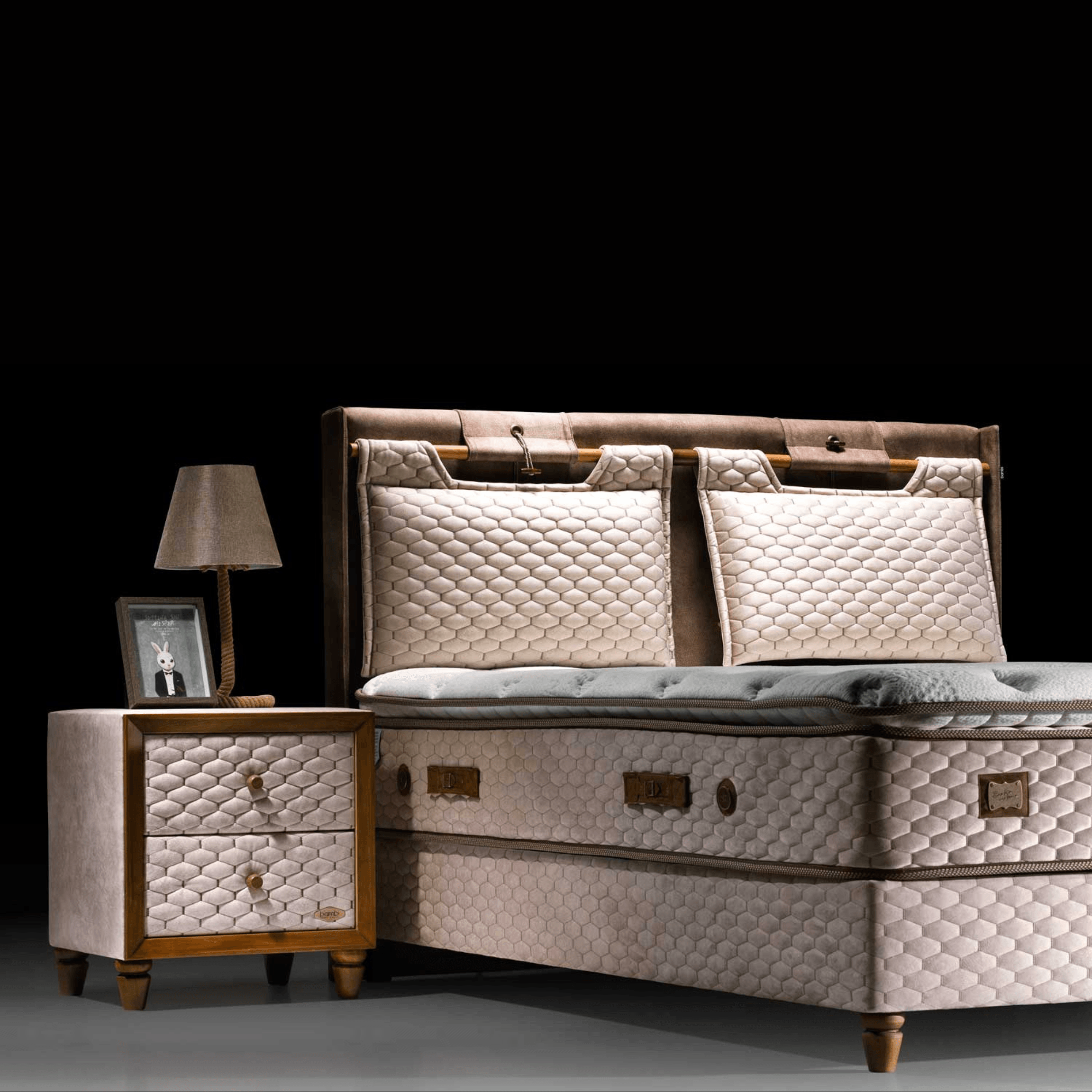 Bambi Magnasand Therapy Boxspringbett Set | Orthopädisch H3, Magnetischer Sand & Taschenfederkern