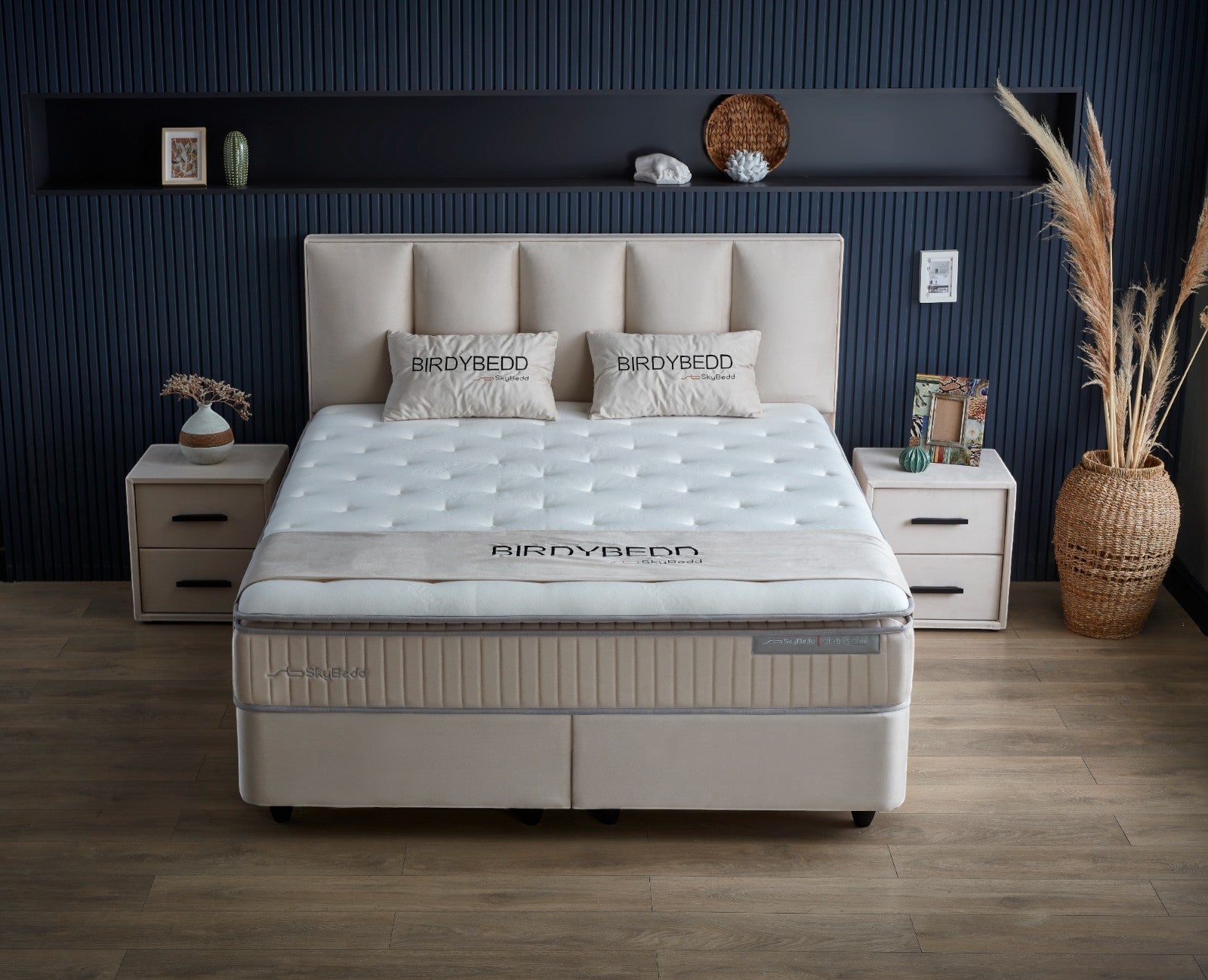 BSS BIRDYBEDD Boxspringbett Set | Matratze H3 | Box und Kopfteil