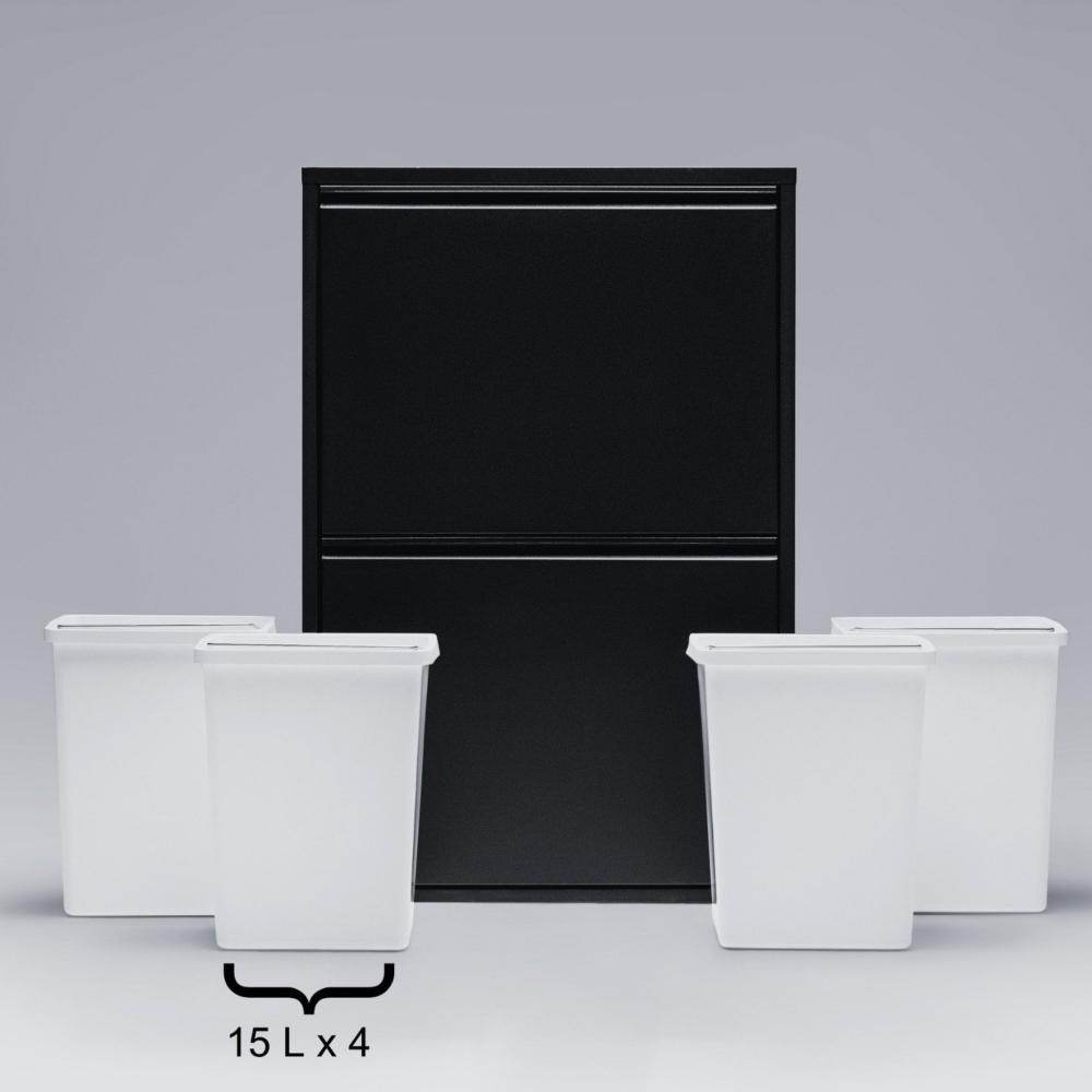 Gowoll Mülltrennsystem Mülltrennsystem 2-3-4 Fach Mülleimer Küche aus Metall Fleckenfest Wandmontage