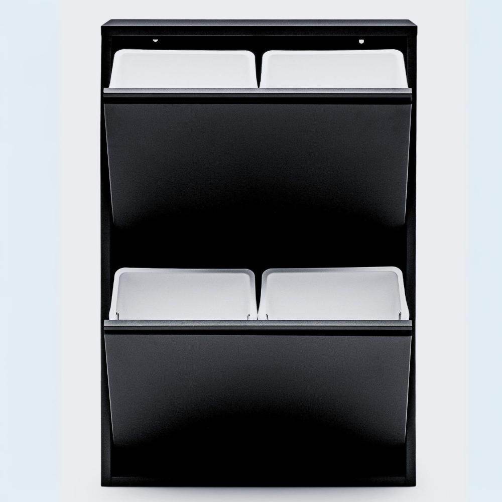 Gowoll Mülltrennsystem Mülltrennsystem 2-3-4 Fach Mülleimer Küche aus Metall Fleckenfest Wandmontage