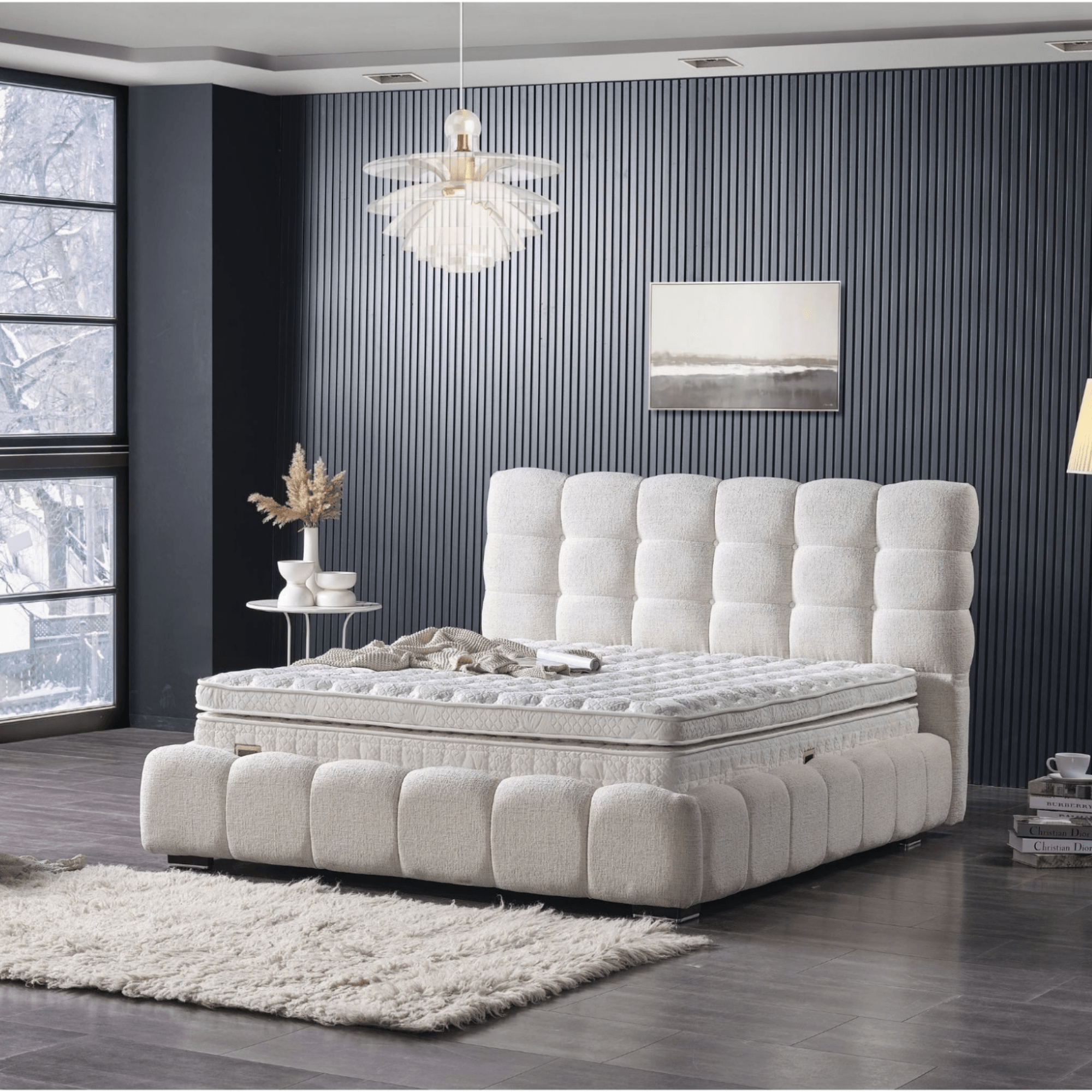 Armis Clouds Boxspringbett 160x200 mit Visco Matratze & Smart-Federung – H2 Härtegrad