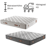 Bambi Taschenfederkernmatratze 7-Zonen | 29 cm Höhe | H3 Härtegrad | Thermo Control & Klimaregulierend | Orthopädische Matratze 160x200 / 180x200