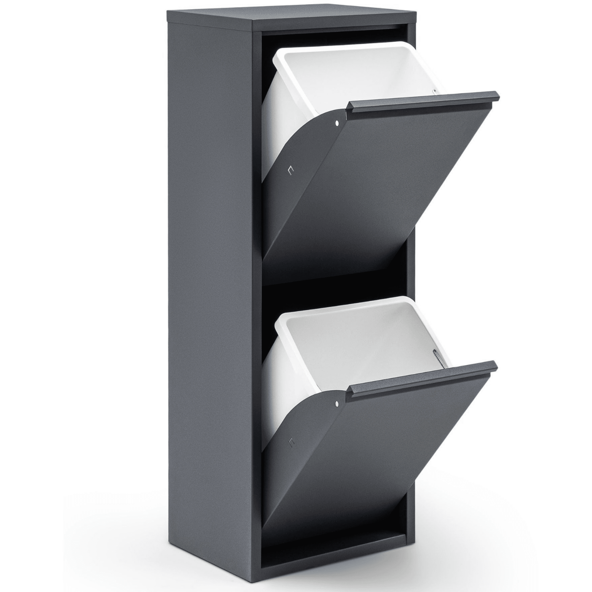 Gowoll Mülltrennsystem Mülltrennsystem 2-3-4 Fach Mülleimer Küche aus Metall Fleckenfest Wandmontage