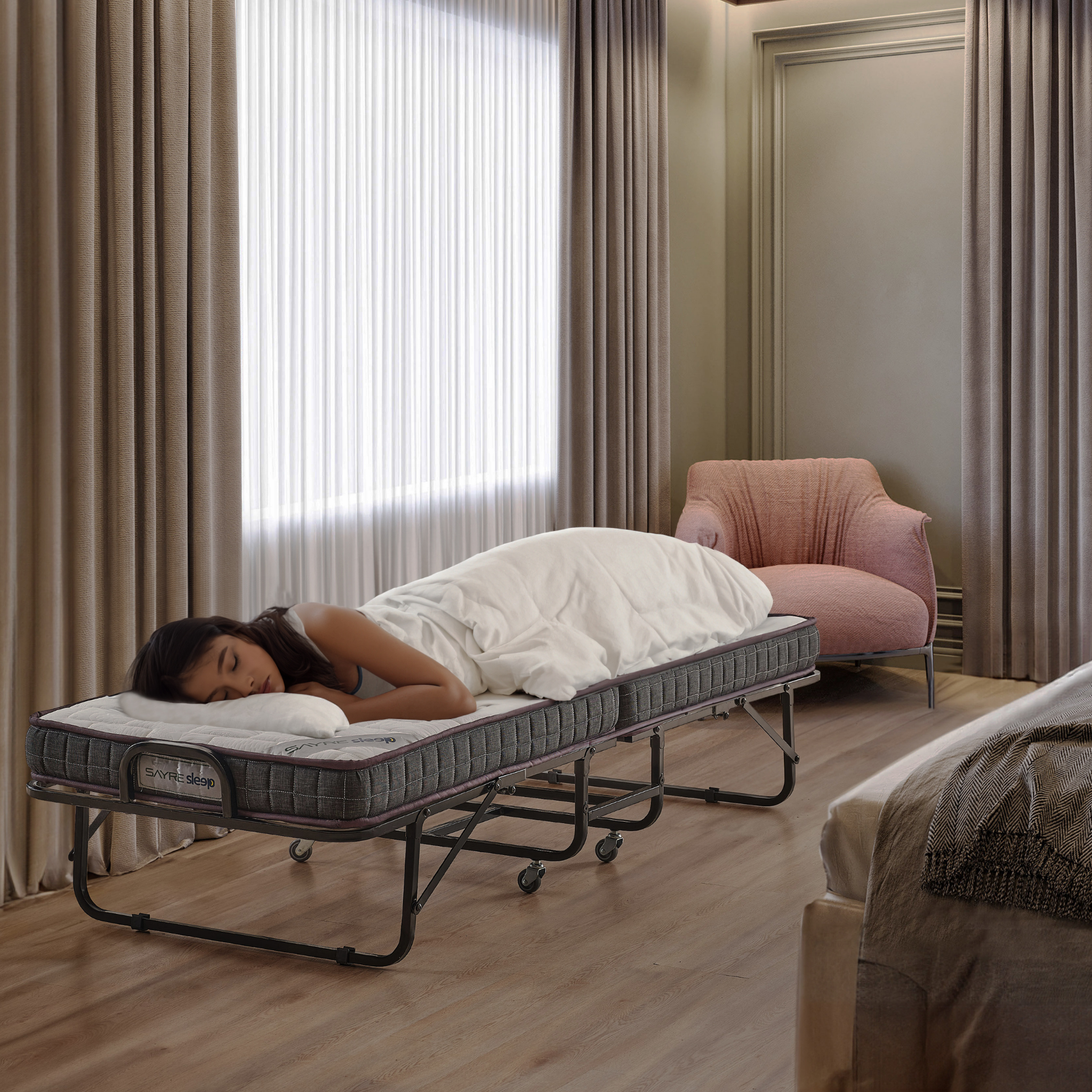 Klappbares Gästebett 90x190 cm Reisebett mit Matratze