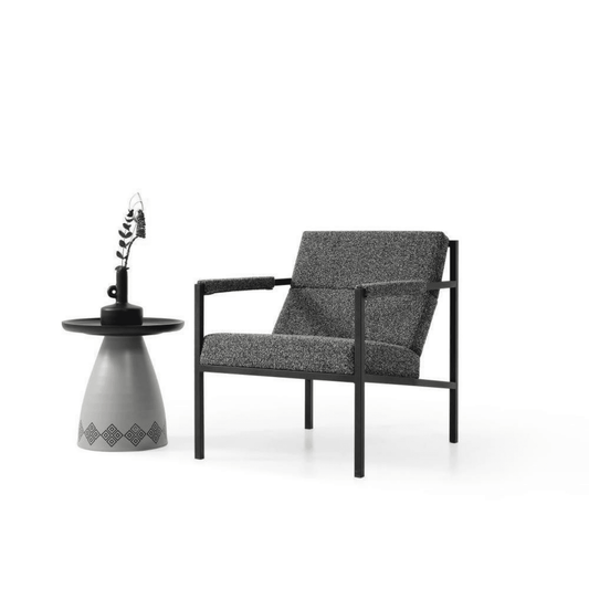 Sessel Polstersessel mit Metallrahmen Schwarz