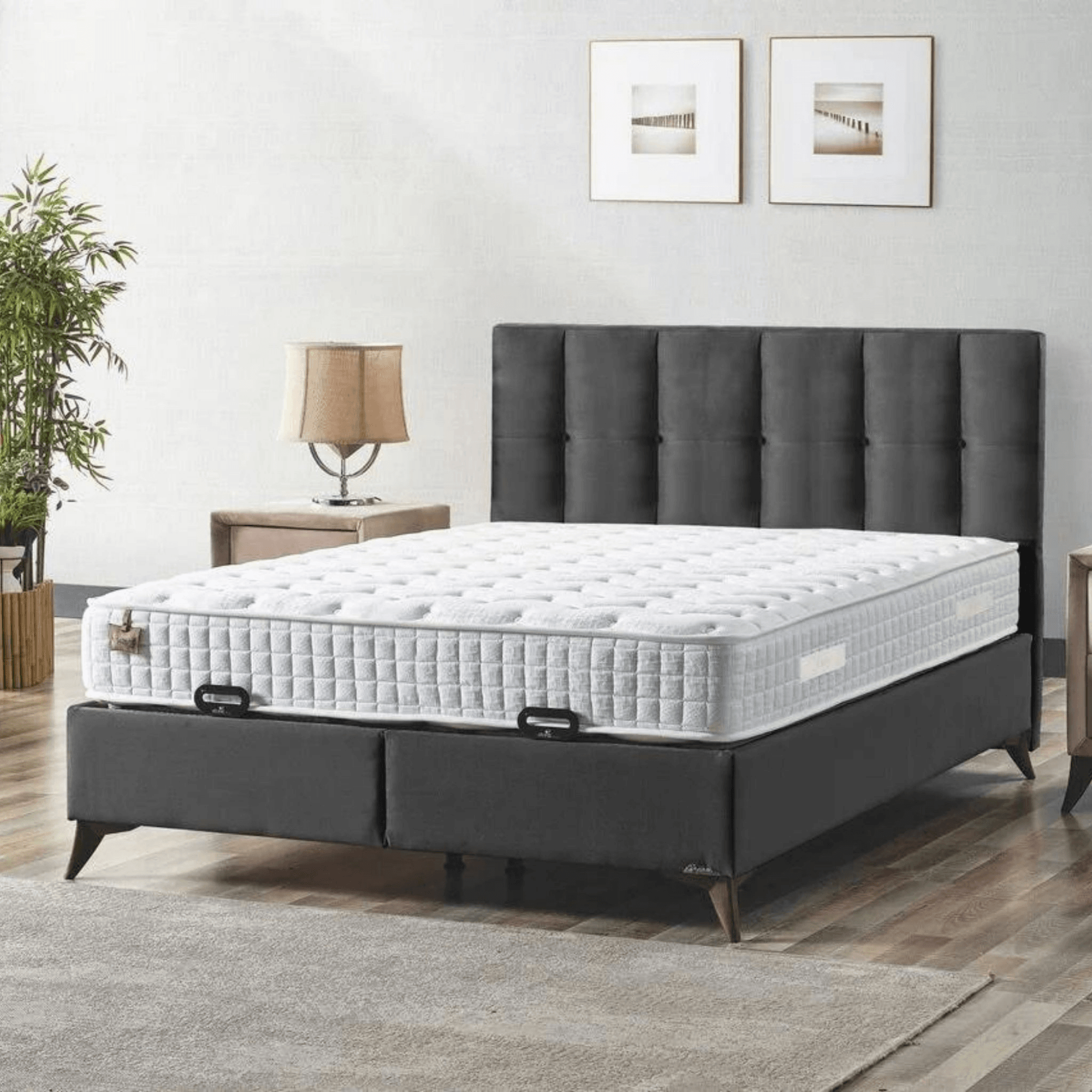 Optimum Boxspringbett 160x200 mit Wendbarer Matratze, Bettkasten & Gratis Montage