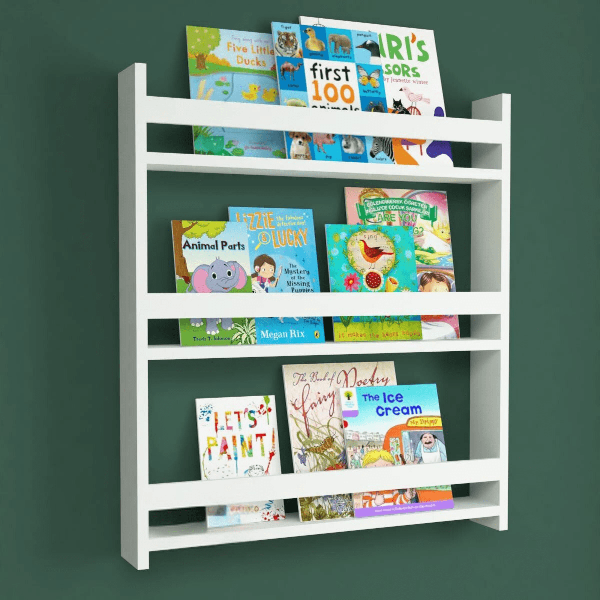 Gowoll Montessori Kinderregal – Wandregal 79x74 cm Weiß, Bücherregal & Organizer für Kinderzimmer