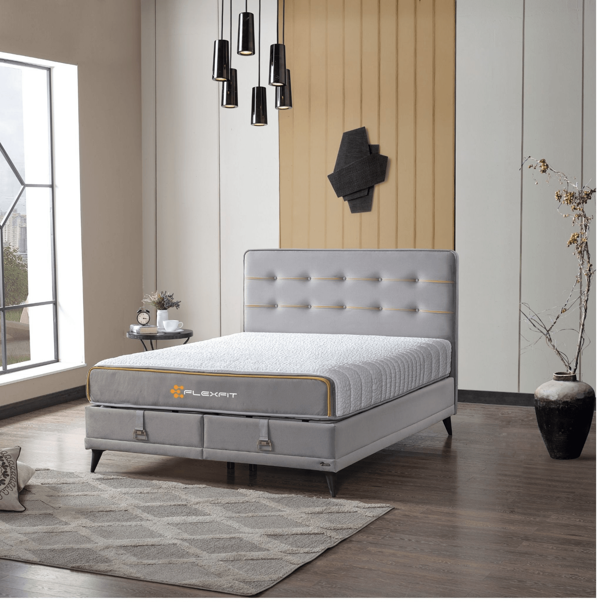 Armis Flexfit Boxspringbett 160x200 mit Bettkasten und Sportmatratze