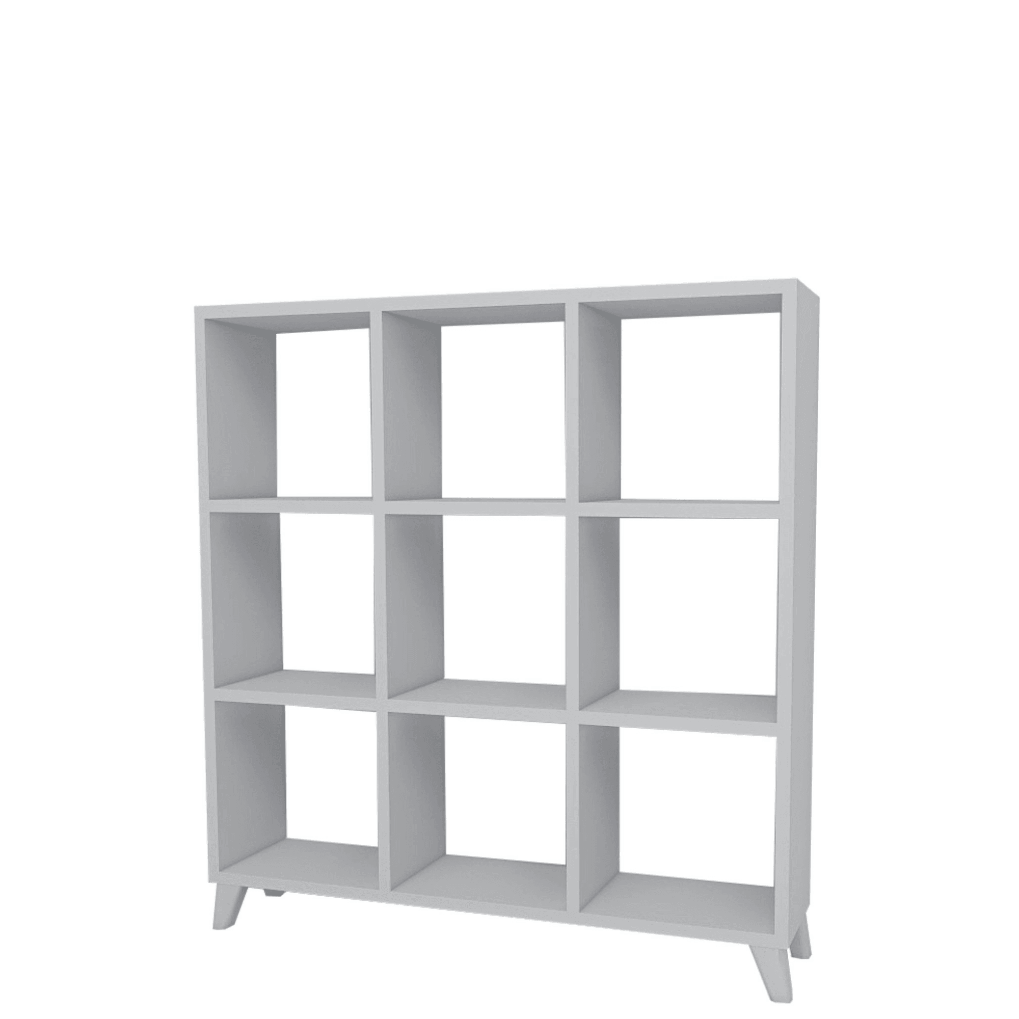 Gowoll Raumteilerregal 88x88 cm – Weißes Bücherregal mit 9 Fächern, Standregal & Bücherschrank