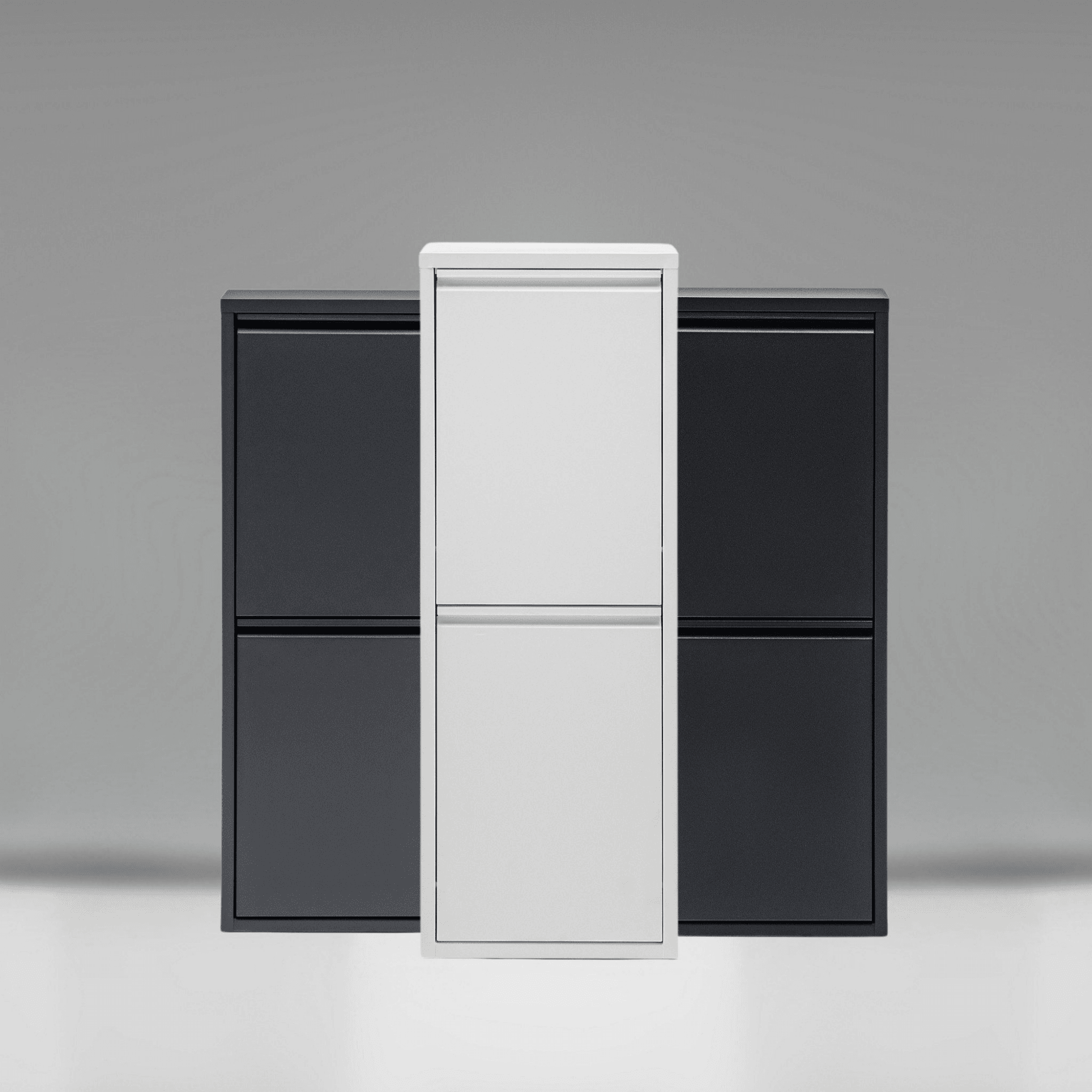 Gowoll Mülltrennsystem Mülltrennsystem 2-3-4 Fach Mülleimer Küche aus Metall Fleckenfest Wandmontage