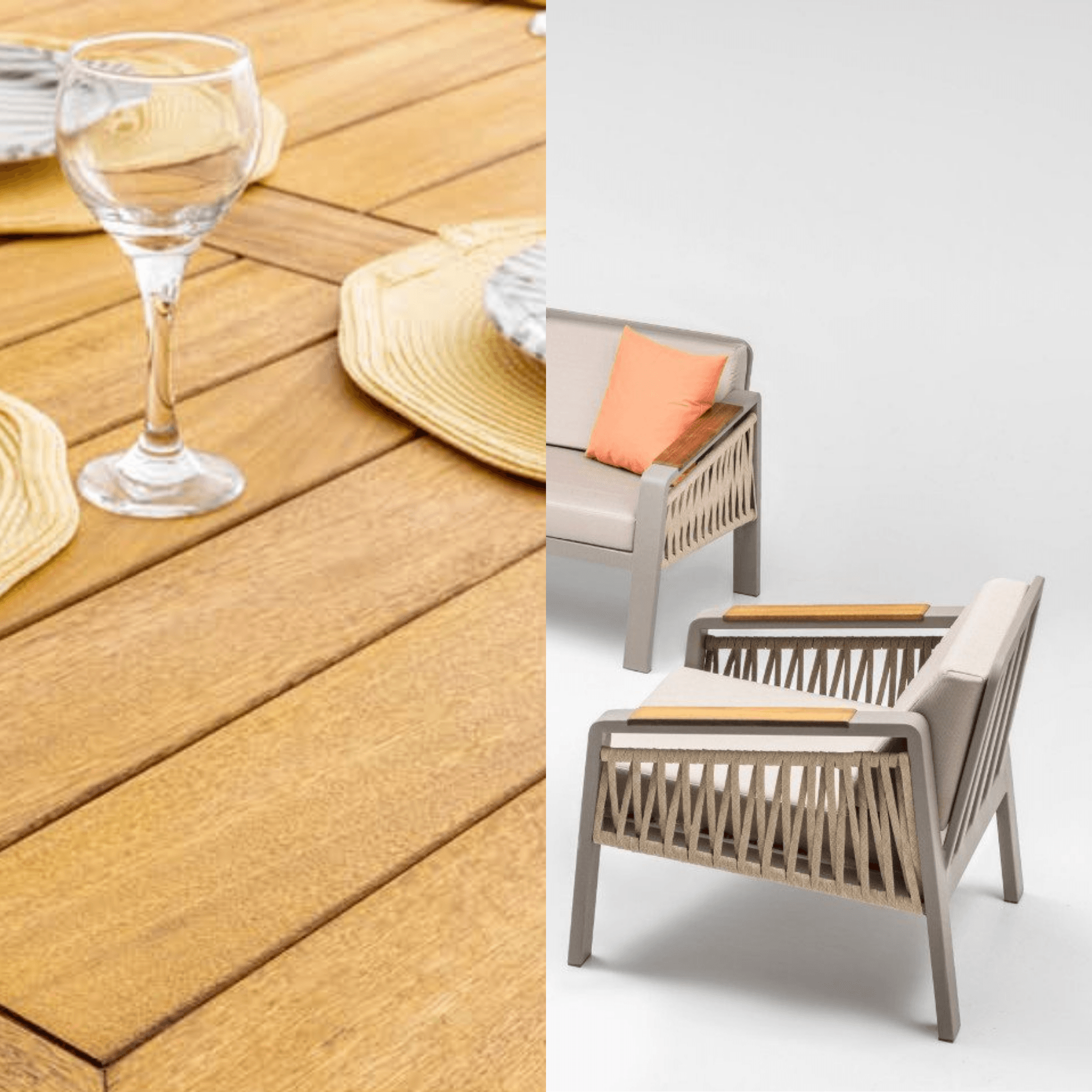 Gowoll Mykonos Plus Gartenlounge-Set Gartengarnitur Gartenmöbel Set 5 Personen Gartentisch für Outdoor