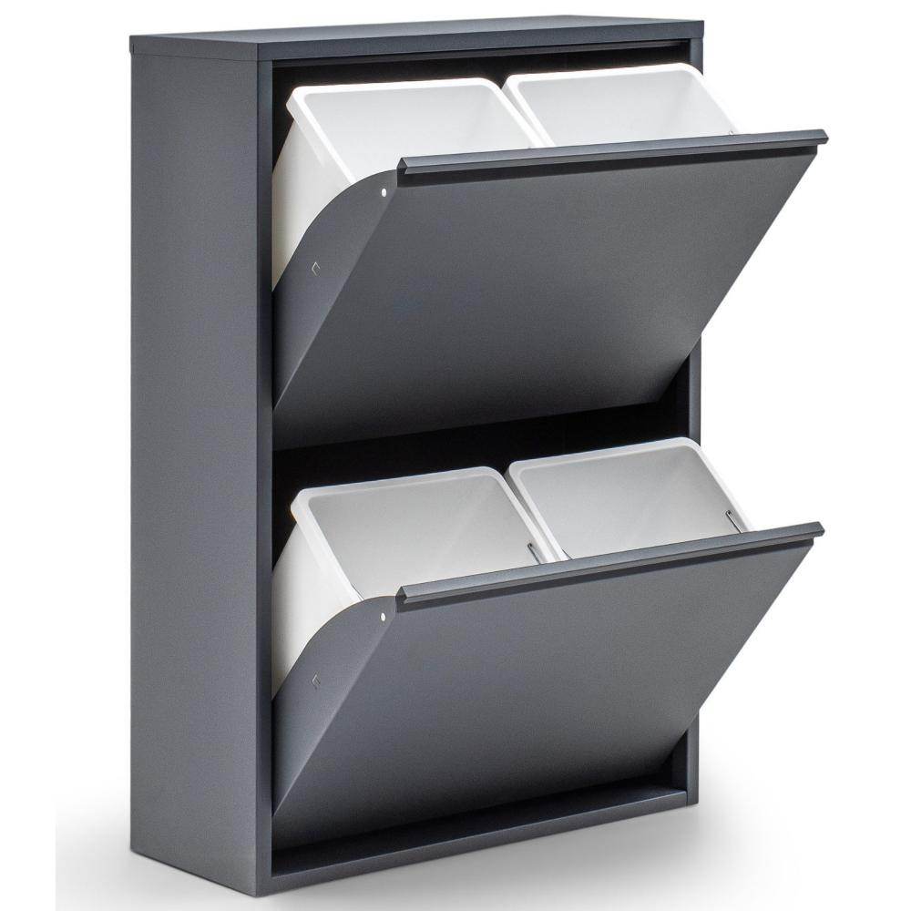 Gowoll Mülltrennsystem Mülltrennsystem 2-3-4 Fach Mülleimer Küche aus Metall Fleckenfest Wandmontage