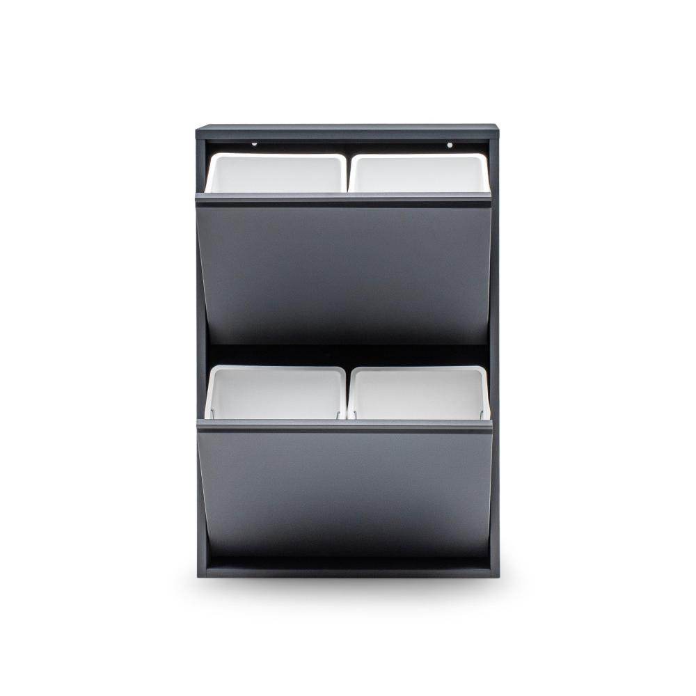 Gowoll Mülltrennsystem Mülltrennsystem 2-3-4 Fach Mülleimer Küche aus Metall Fleckenfest Wandmontage