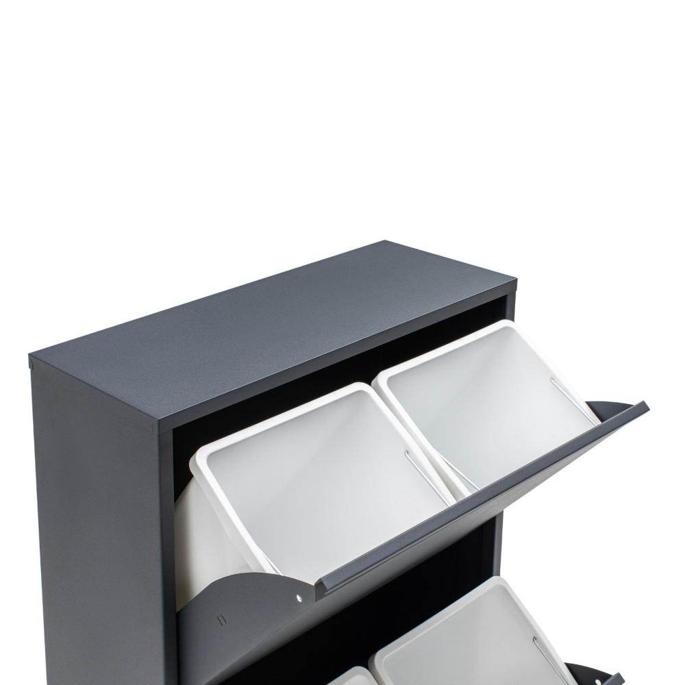 Gowoll Mülltrennsystem Mülltrennsystem 2-3-4 Fach Mülleimer Küche aus Metall Fleckenfest Wandmontage