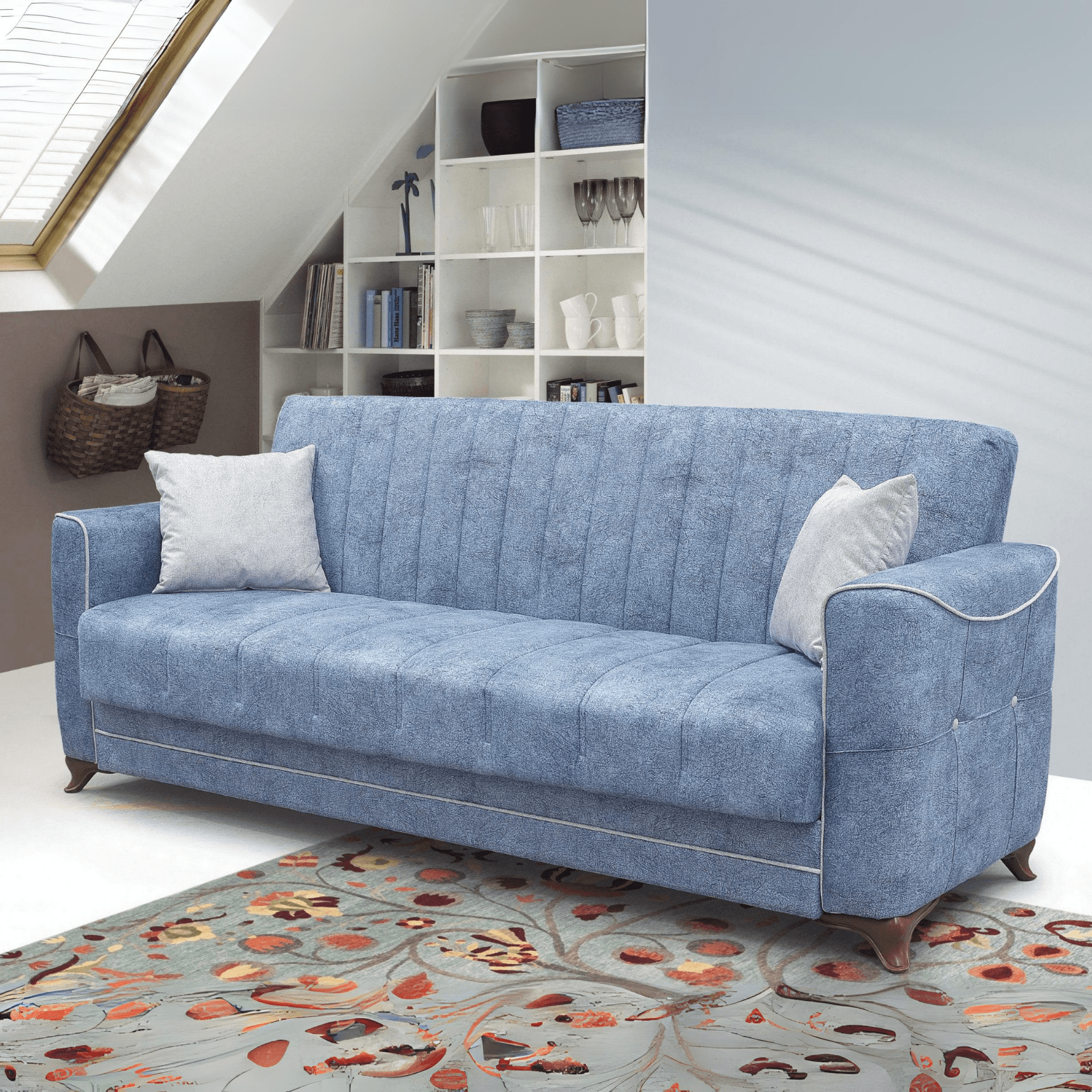 Gowoll 3-Sitzer Schlafsofa mit Schlaffunktion & Stauraum – Modell Perle
