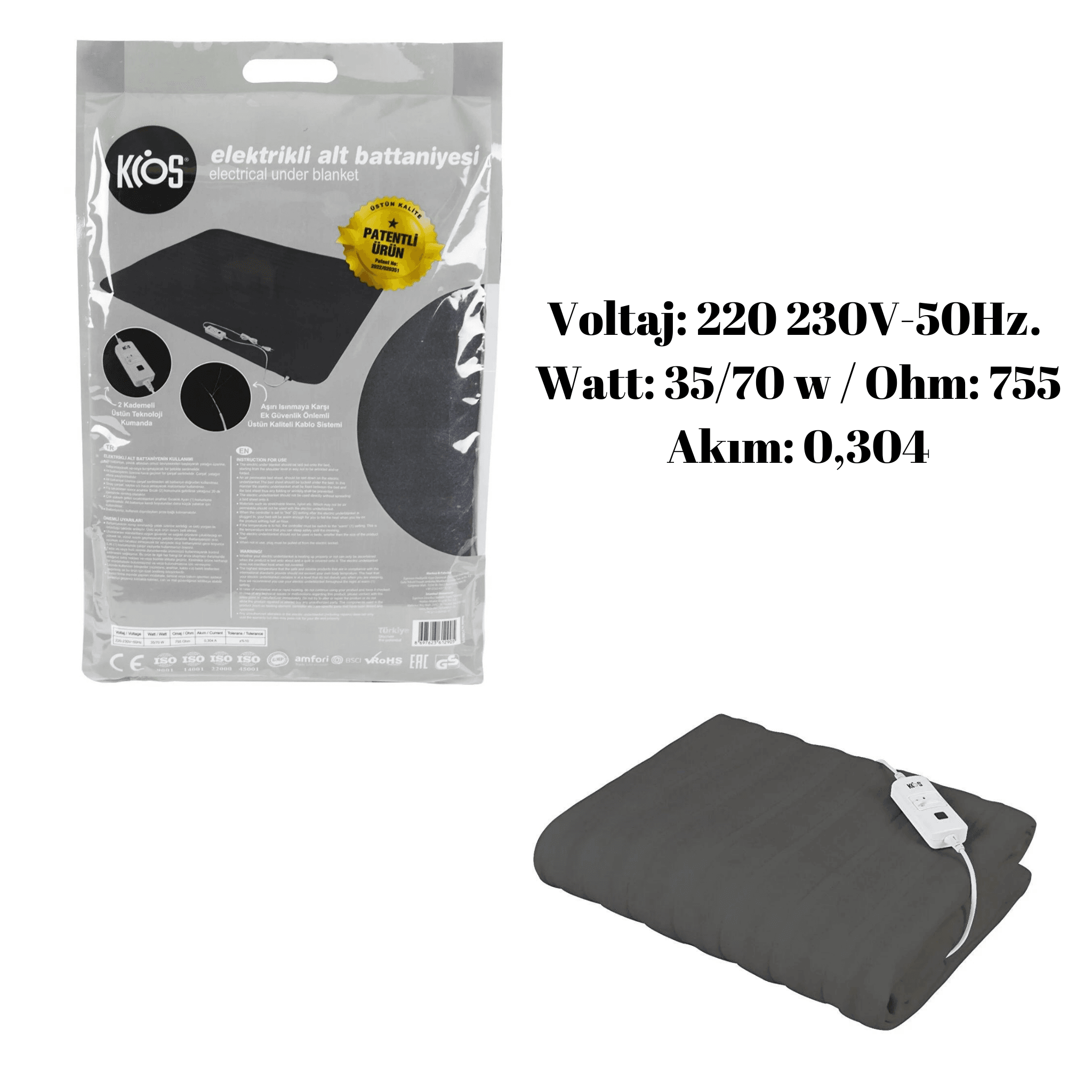 KIOS Heizdecke-Elektrische Wärmedecke (120x150cm)