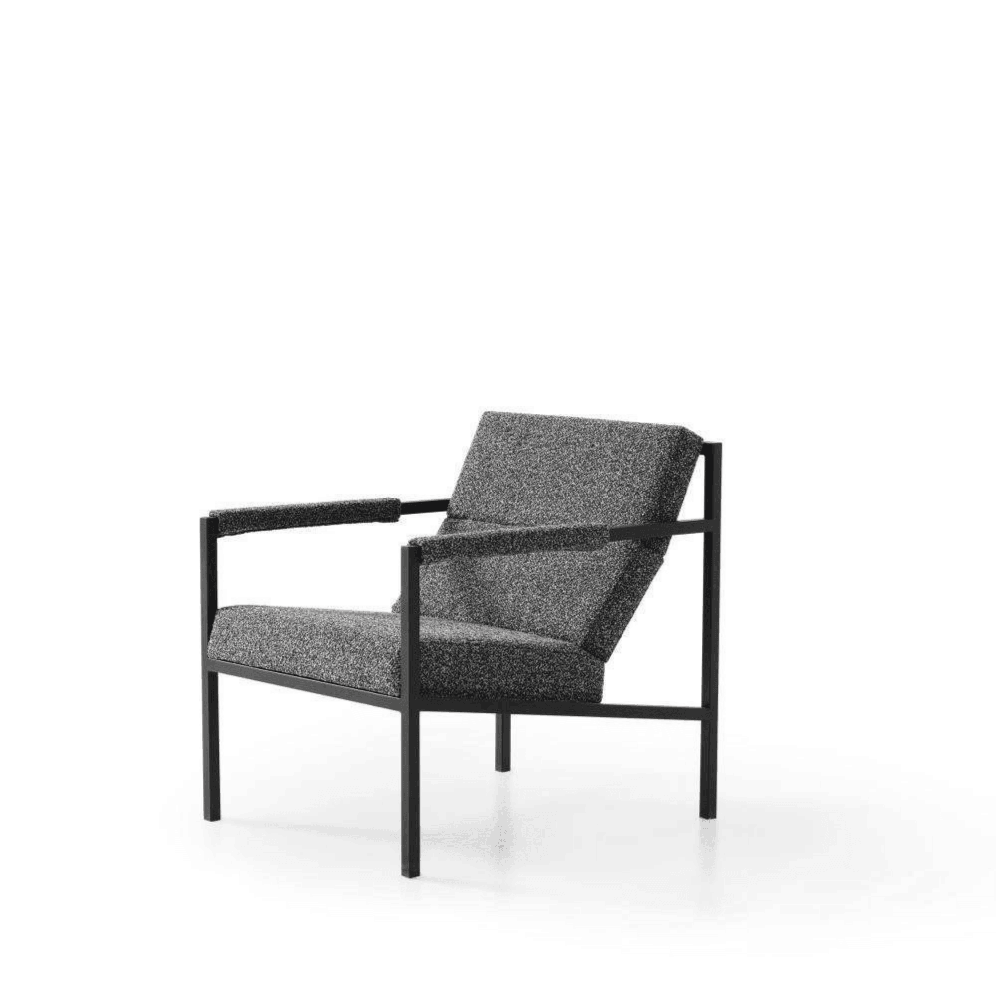 Sessel Polstersessel mit Metallrahmen Schwarz