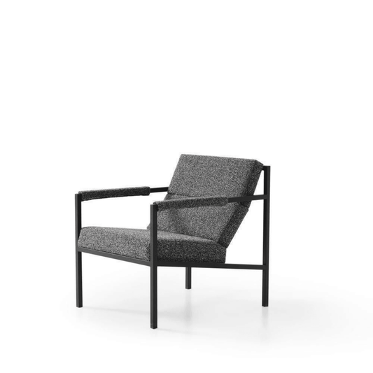 Sessel Polstersessel mit Metallrahmen Schwarz