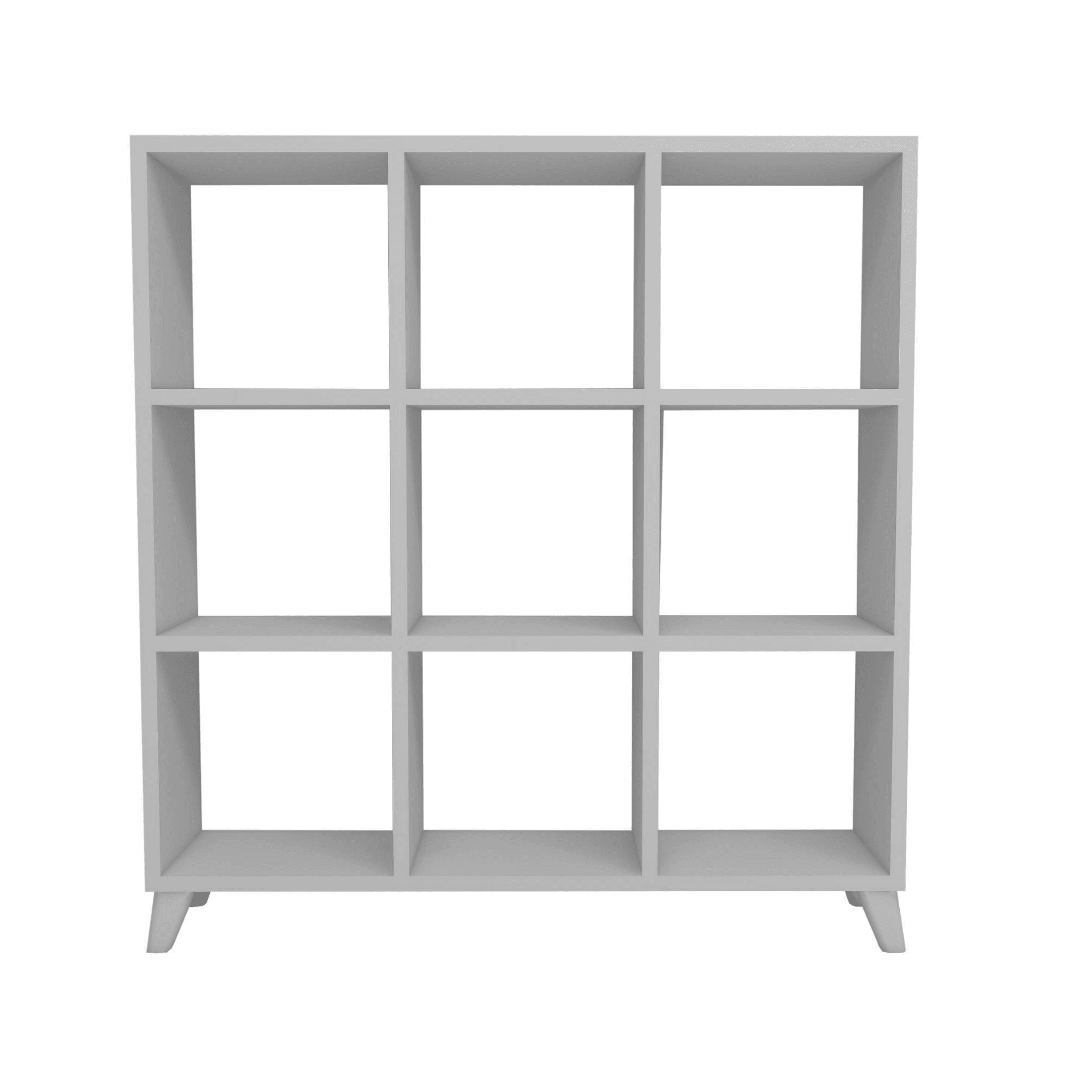 Gowoll Raumteilerregal 88x88 cm – Weißes Bücherregal mit 9 Fächern, Standregal & Bücherschrank