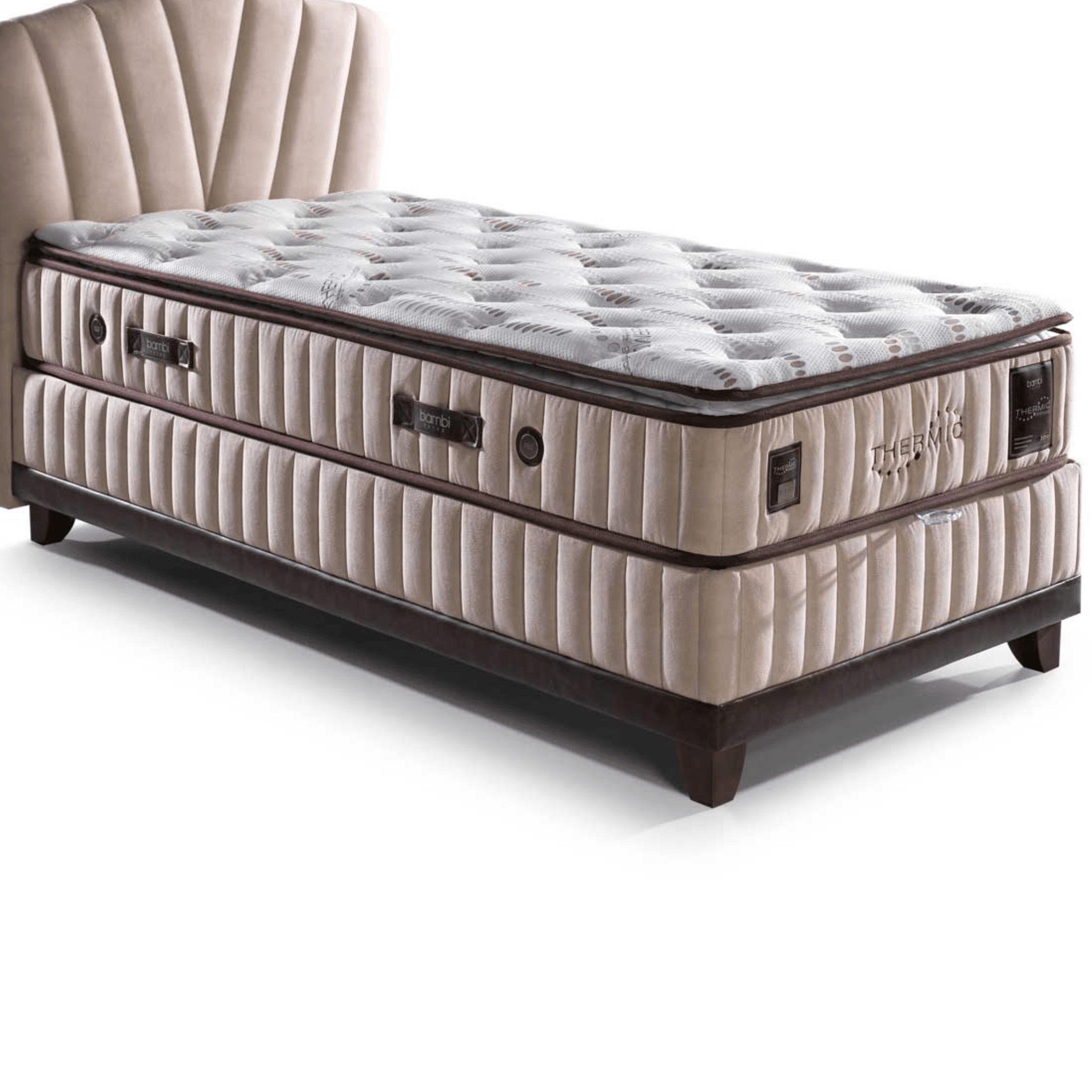 Bambi Thermic Prime Boxspringbett mit Matratze & Bettkästen | Stauraumbett H4/H5, Orthopädisch & Atmungsaktiv