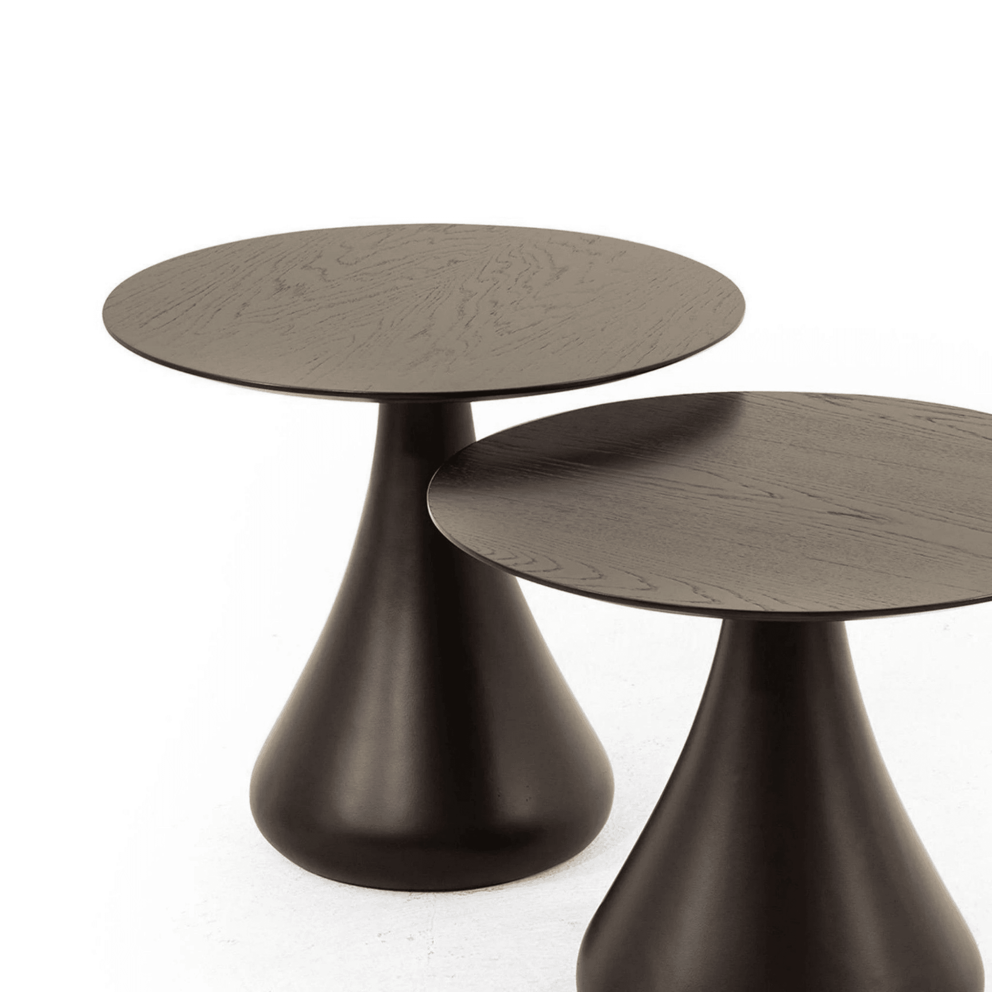 Beistelltisch Pilz 2er Set Schwarz | MDF Couchtisch im Pilzdesign für Wohnzimmer