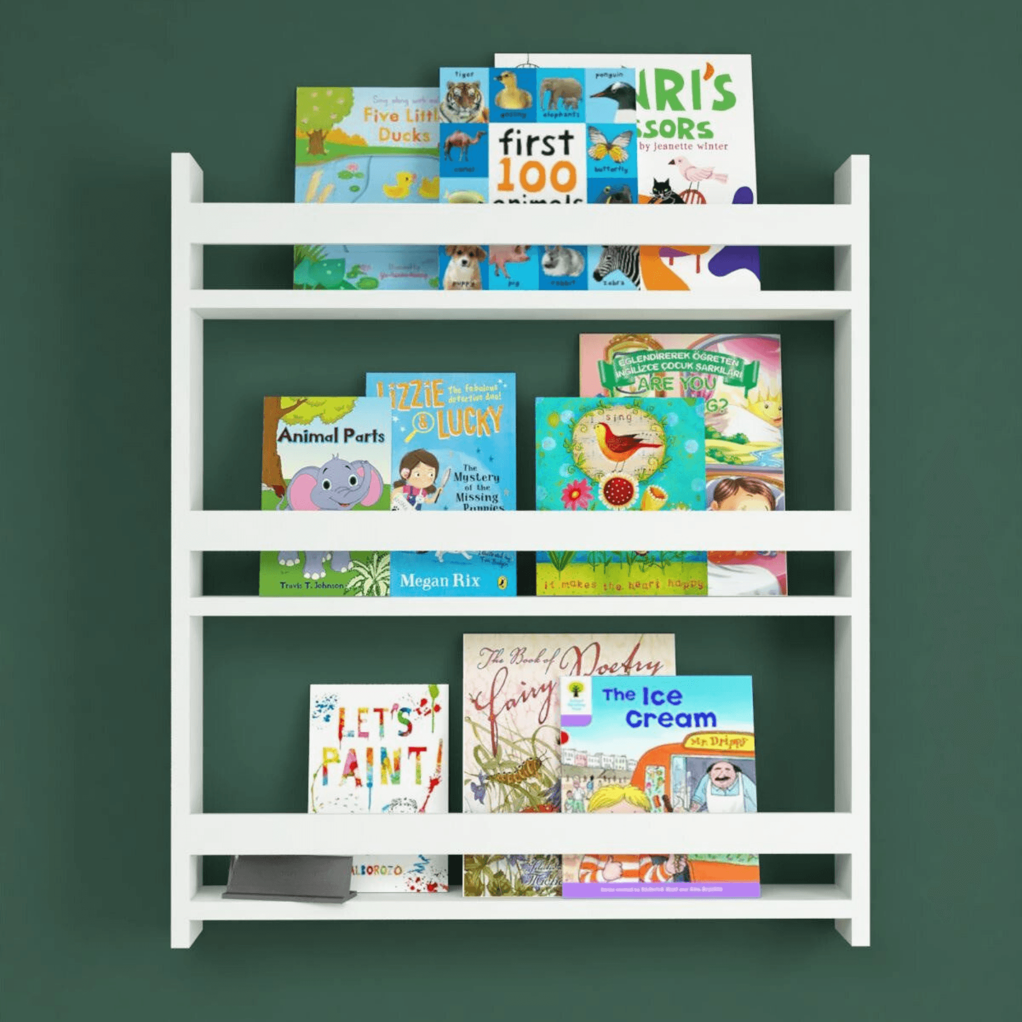 Gowoll Montessori Kinderregal – Wandregal 79x74 cm Weiß, Bücherregal & Organizer für Kinderzimmer