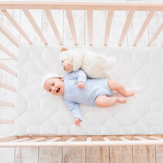 Wave Babymatratze 60x120 cm – Atmungsaktive Kaltschaummatratze mit Luftkanälen, Beidseitig Nutzbar, Allergikerfreundlich & Waschbarer Bezug