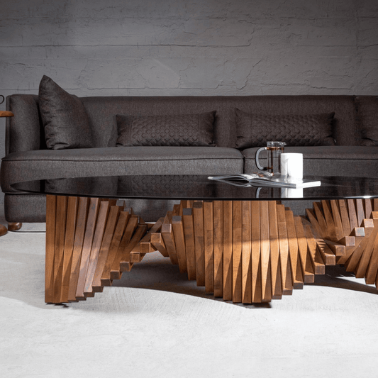 Couchtisch Ellipse Wohnzimmertisch Wanted Braun