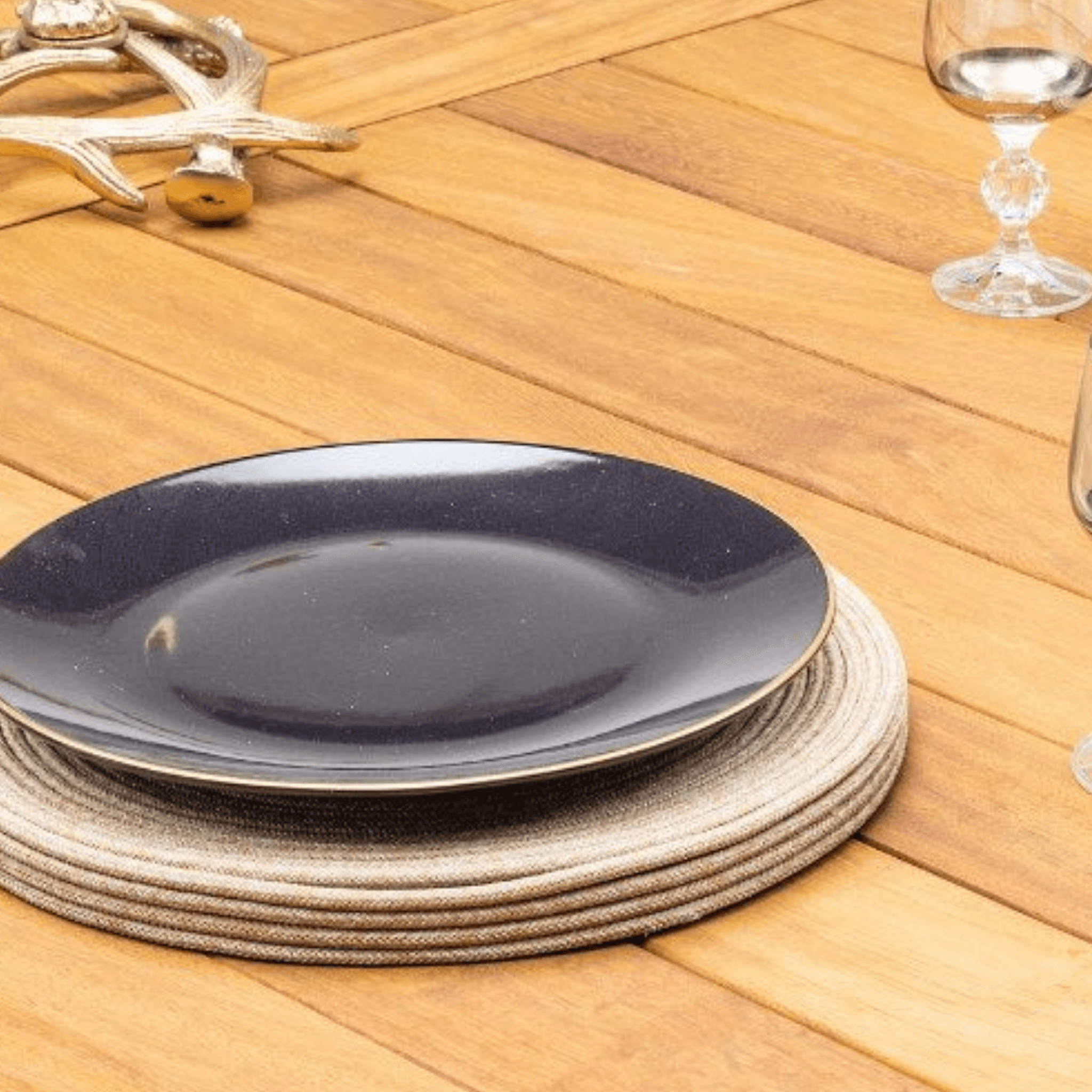 Gowoll Mykonos Plus Gartenlounge-Set Gartengarnitur Gartenmöbel Set 5 Personen Gartentisch für Outdoor