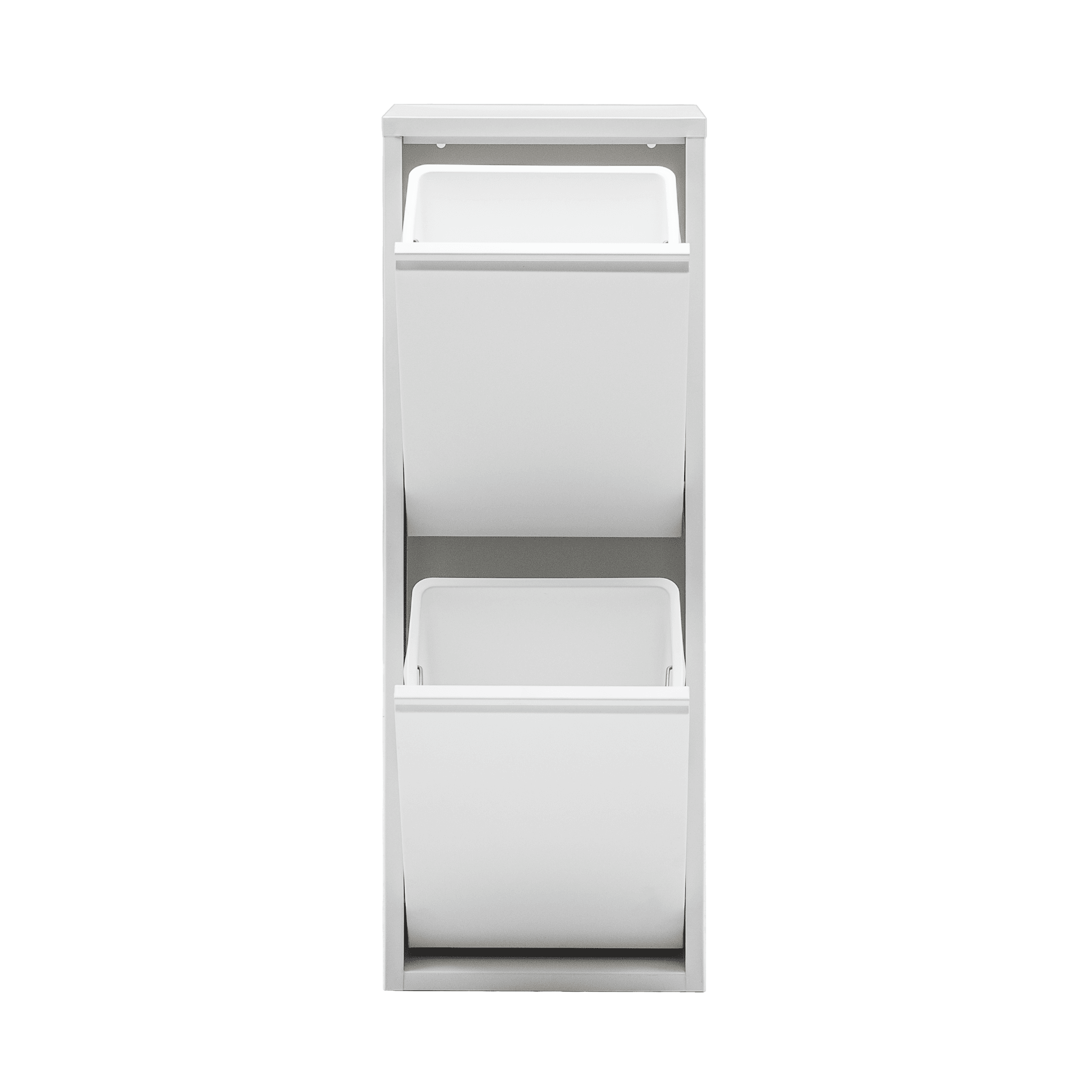 Gowoll Mülleimer Küche aus Fleckenfest Biomülleimer Wandmontage Abfalleimer Mülltrennsysteme Küchenmülleimer mit Herausnehmbarer Inneneimer Recycling system (2 x 15 L Weiß)