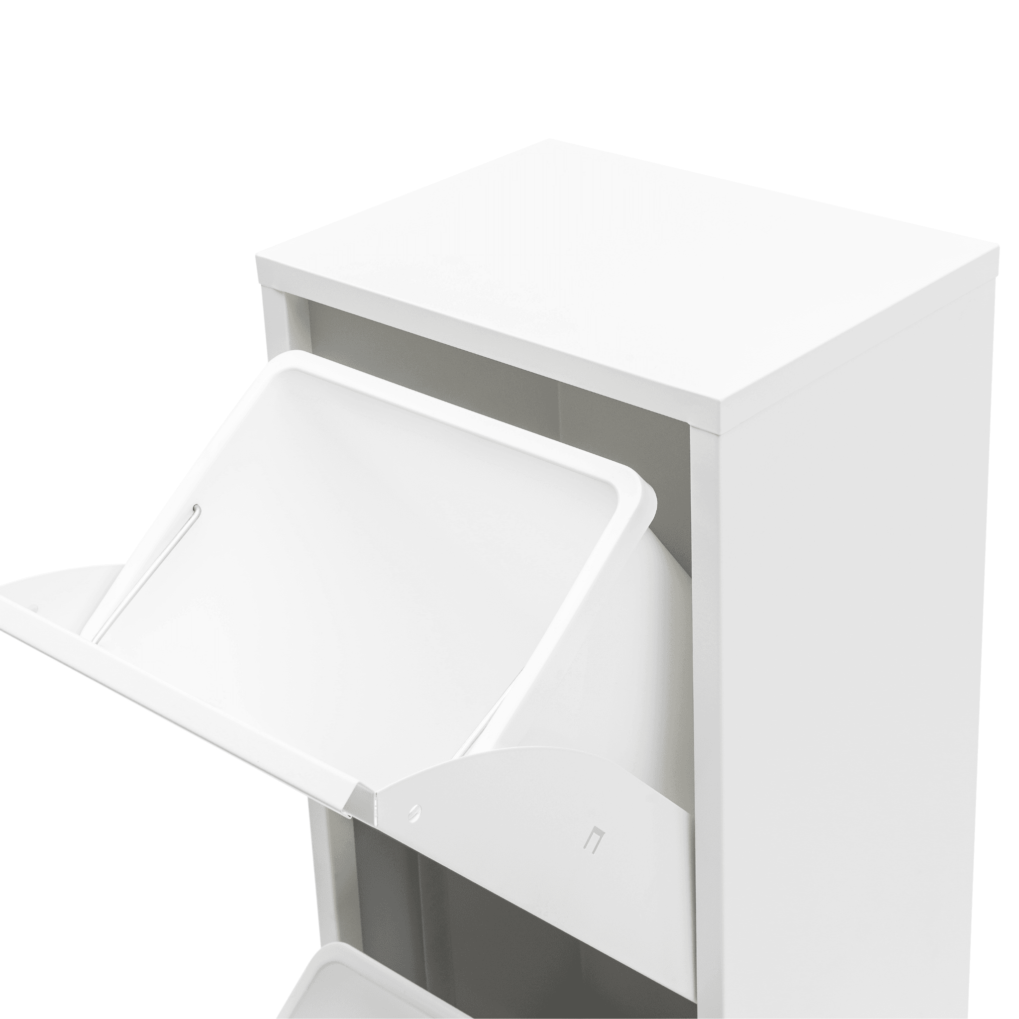 Gowoll Mülleimer Küche aus Fleckenfest Biomülleimer Wandmontage Abfalleimer Mülltrennsysteme Küchenmülleimer mit Herausnehmbarer Inneneimer Recycling system (2 x 15 L Weiß)