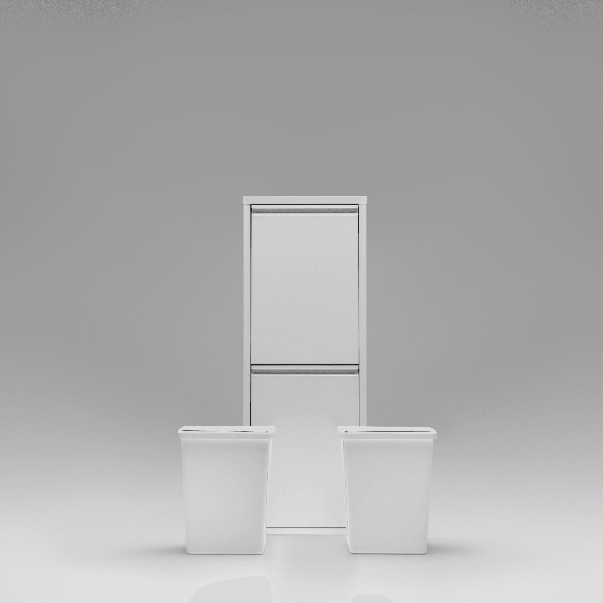 Gowoll Mülleimer Küche aus Fleckenfest Biomülleimer Wandmontage Abfalleimer Mülltrennsysteme Küchenmülleimer mit Herausnehmbarer Inneneimer Recycling system (2 x 15 L Weiß)