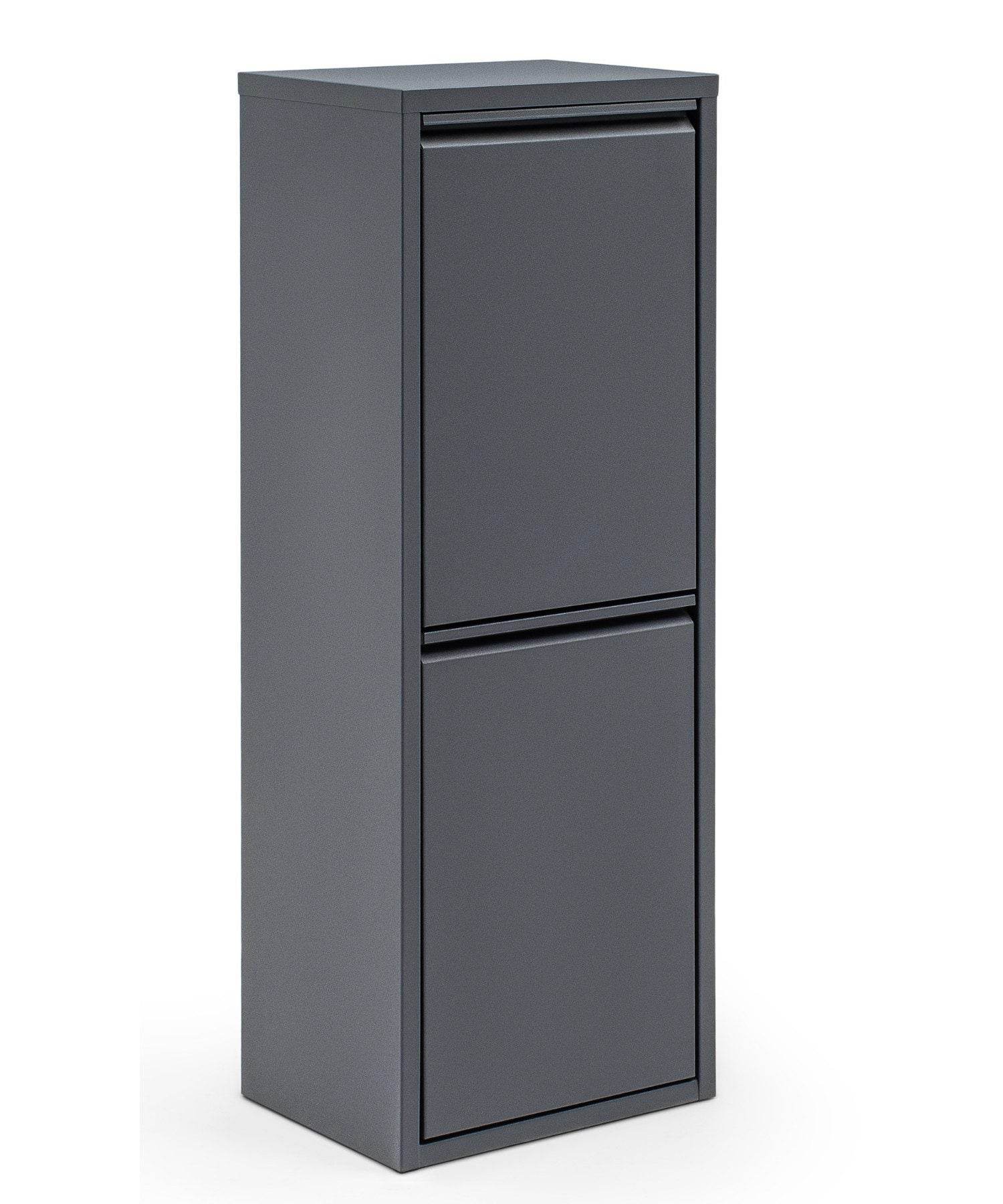 Gowoll Mülleimer Küche aus Fleckenfest Biomülleimer Wandmontage Abfalleimer Mülltrennsysteme Küchenmülleimer mit Herausnehmbarer Inneneimer Recycling system (2 x 15 L Anthrazit)