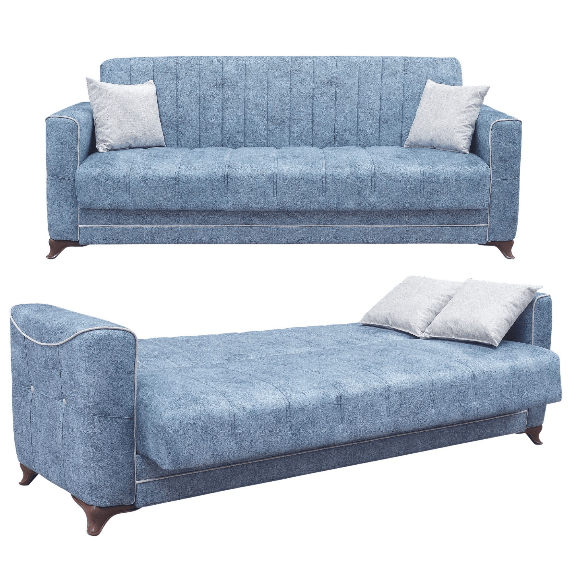 Gowoll 3-Sitzer Schlafsofa mit Schlaffunktion & Stauraum – Modell Perle