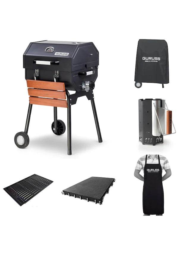 XXL Holzkohlegrill mit Deckel & Temperaturanzeige | Guruss CG075 Grillwagen