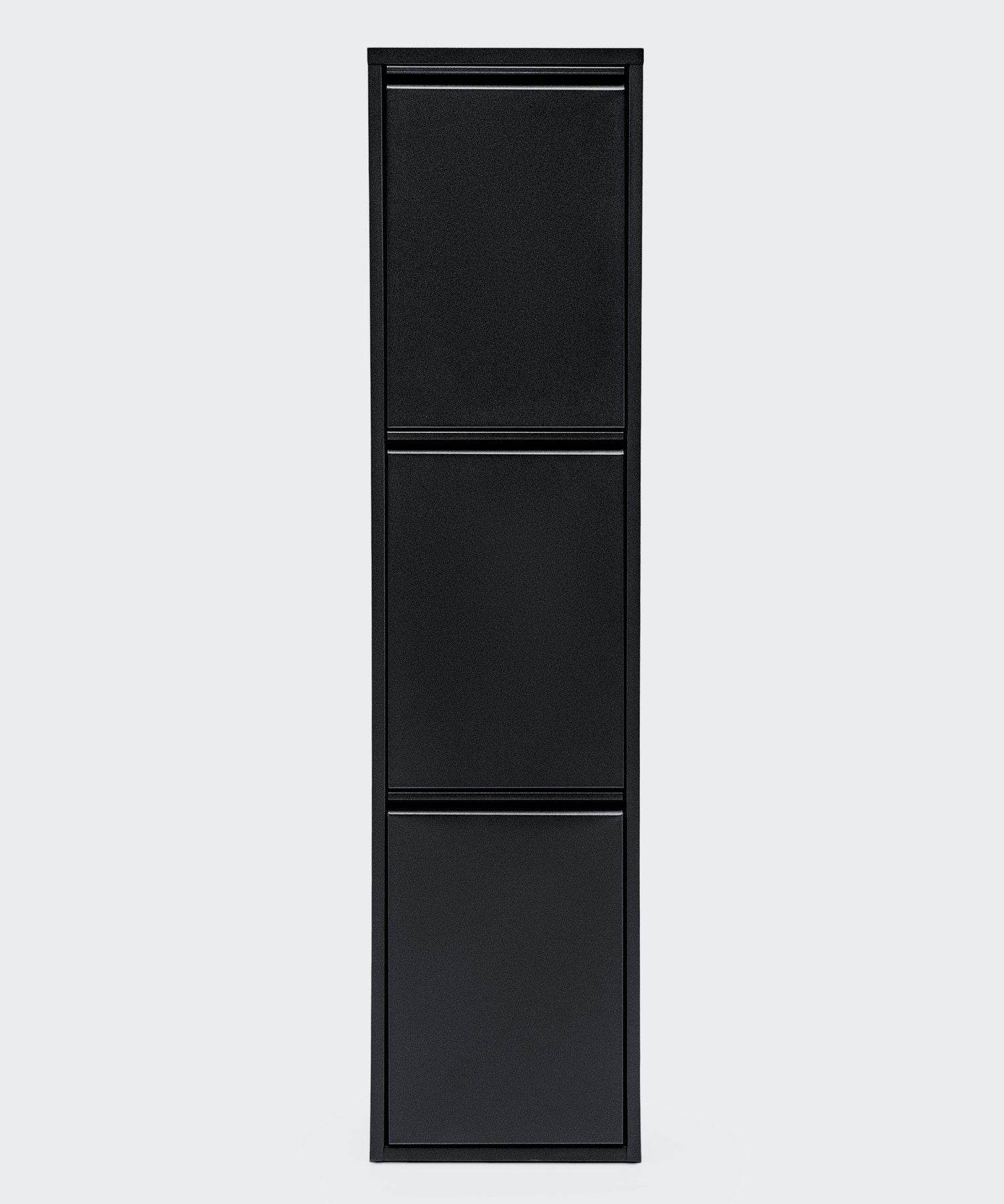 Gowoll Mülleimer Küche aus Fleckenfest Biomülleimer Wandmontage Abfalleimer Mülltrennsysteme Küchenmülleimer mit Herausnehmbarer Inneneimer Recycling system (3 x 15 L Schwarz)