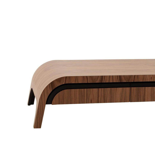 Gowoll Couchtisch Rechtekig Massivholz Wohnzimmertisch Quatro Braun