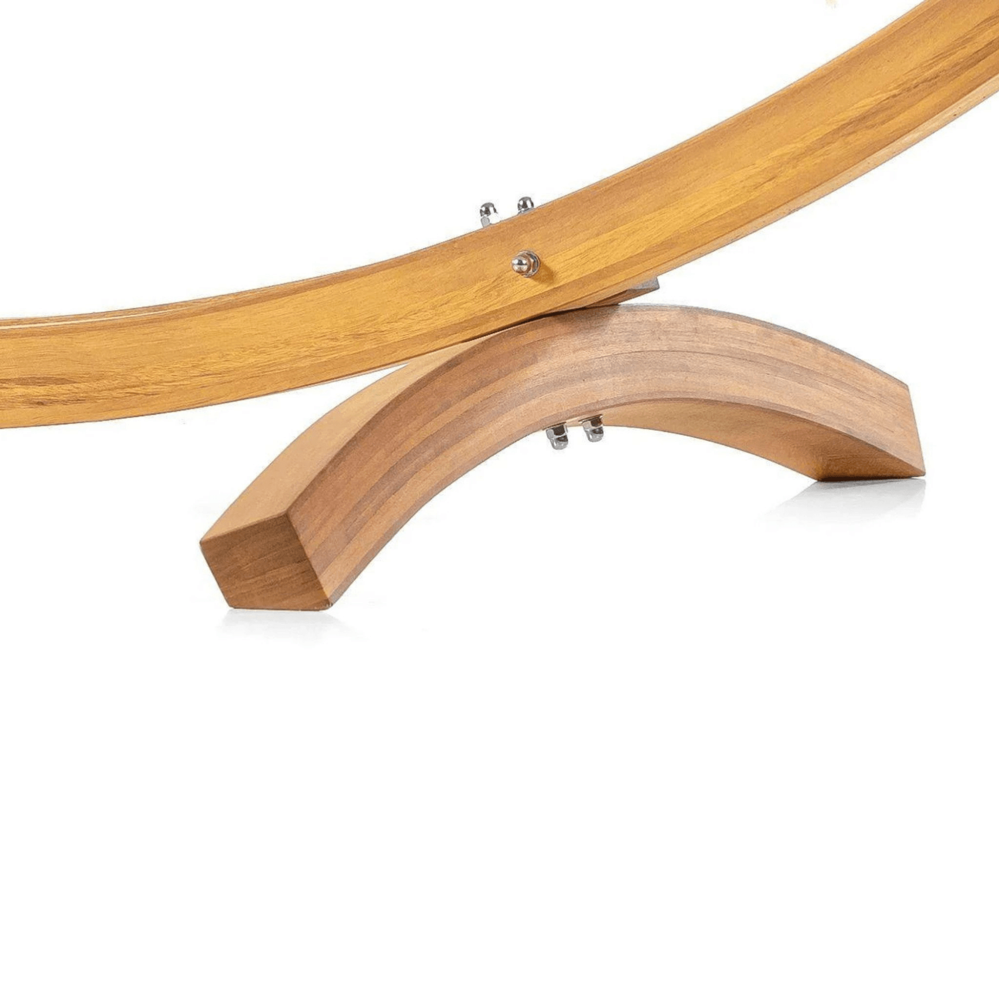 Hängematte Holzgondel aus Iroko Massivholz Stehend