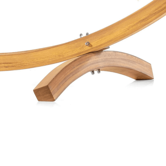 Hängematte Holzgondel aus Iroko Massivholz Stehend
