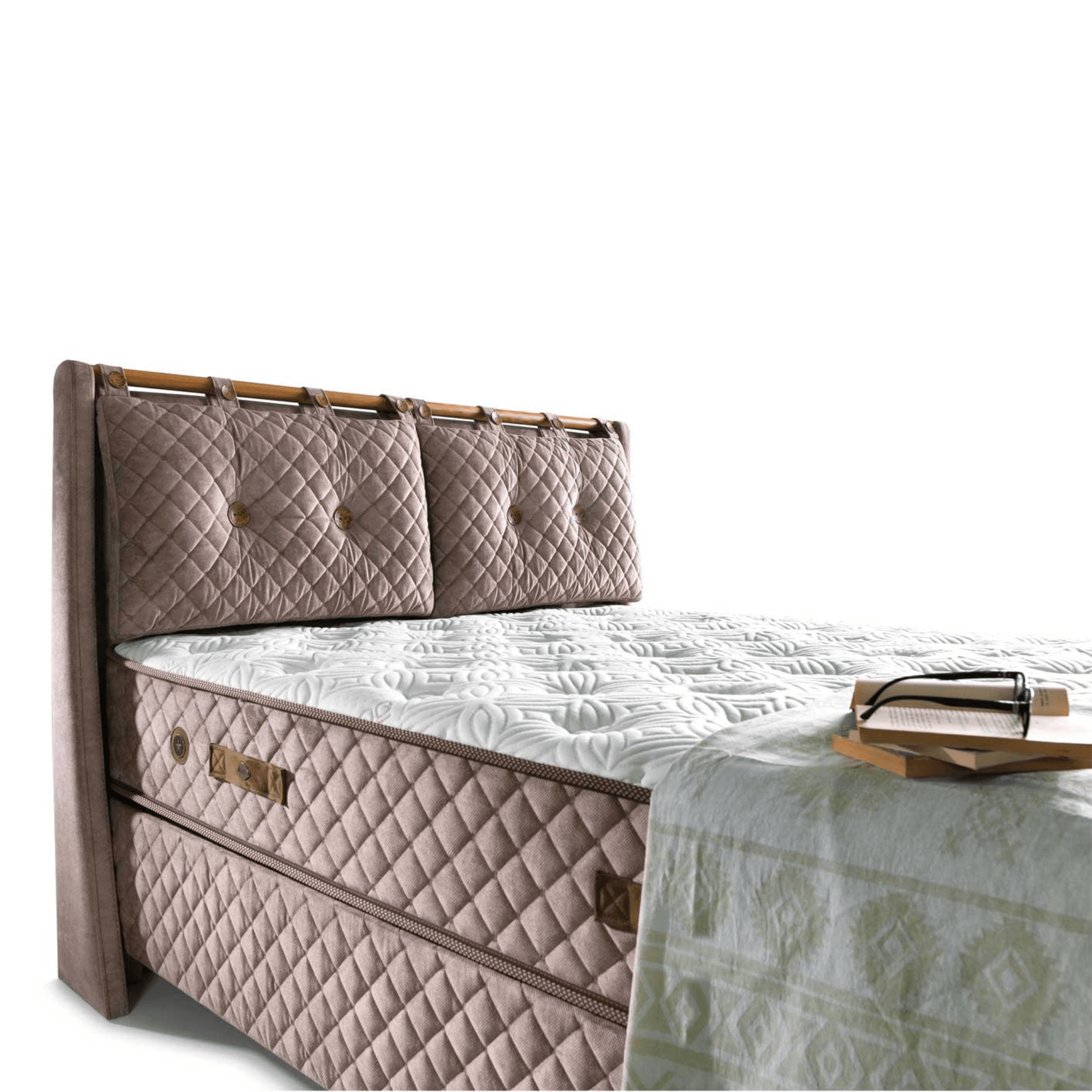 Bamboo Sleep Boxspringbett Set Schlafzimmer Set mit 7 Schichten Höhe 30 cm Matratze