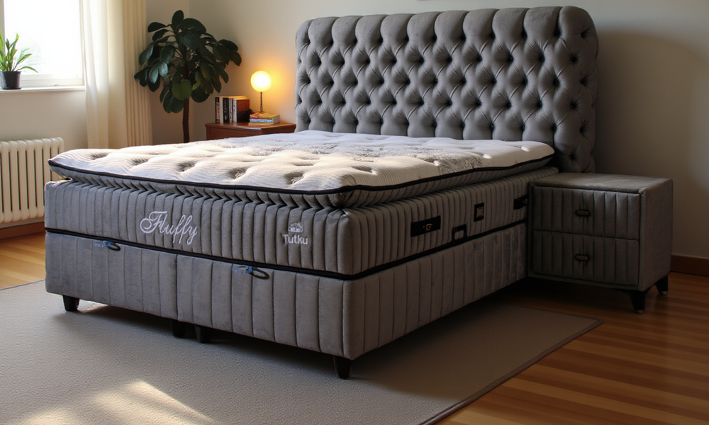 BSS FLUFFY Boxspringbett Set | Matratze H3 | Box und Kopfteil